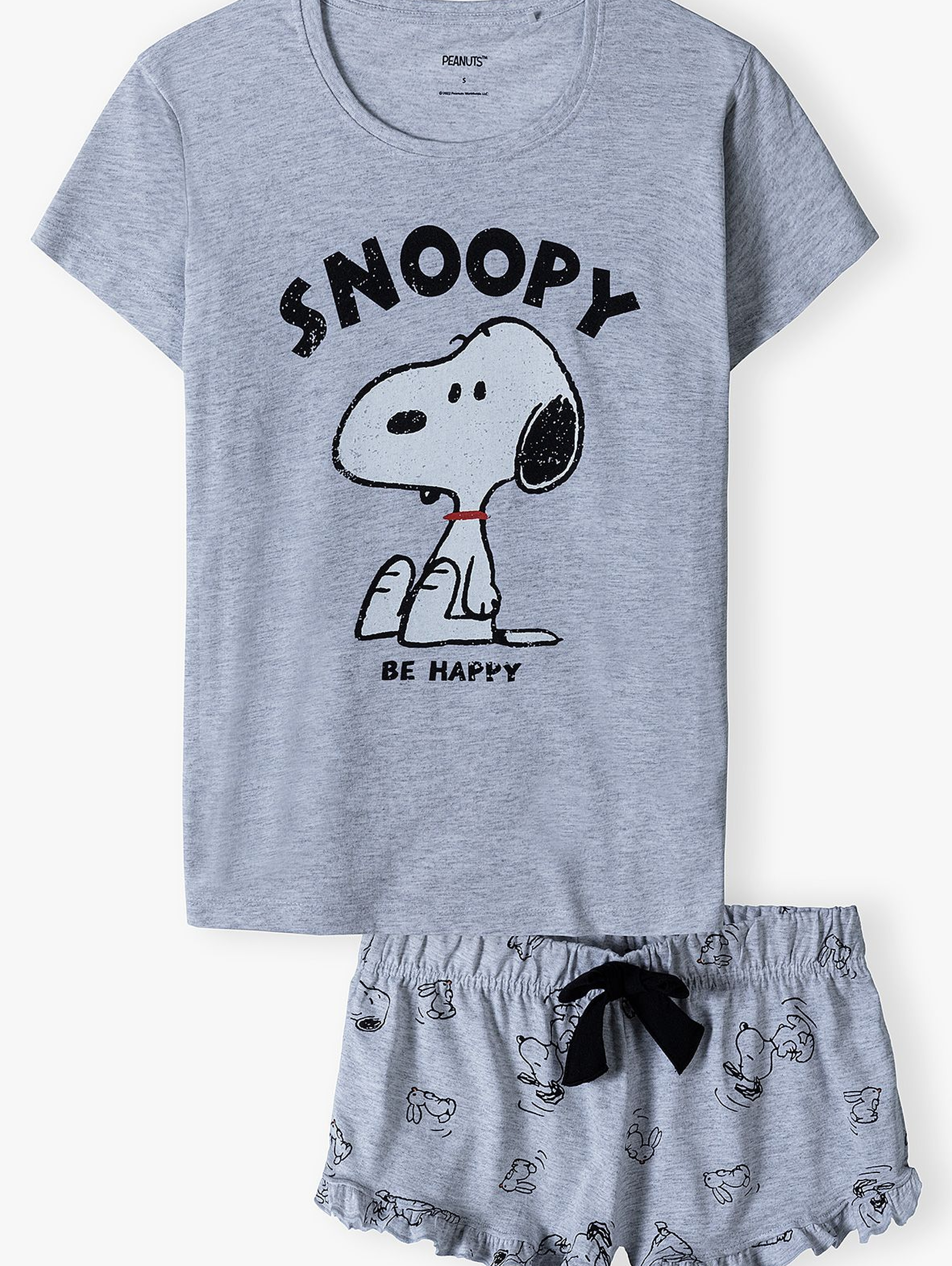 Piżama damska dwuczęściowa Snoopy szara