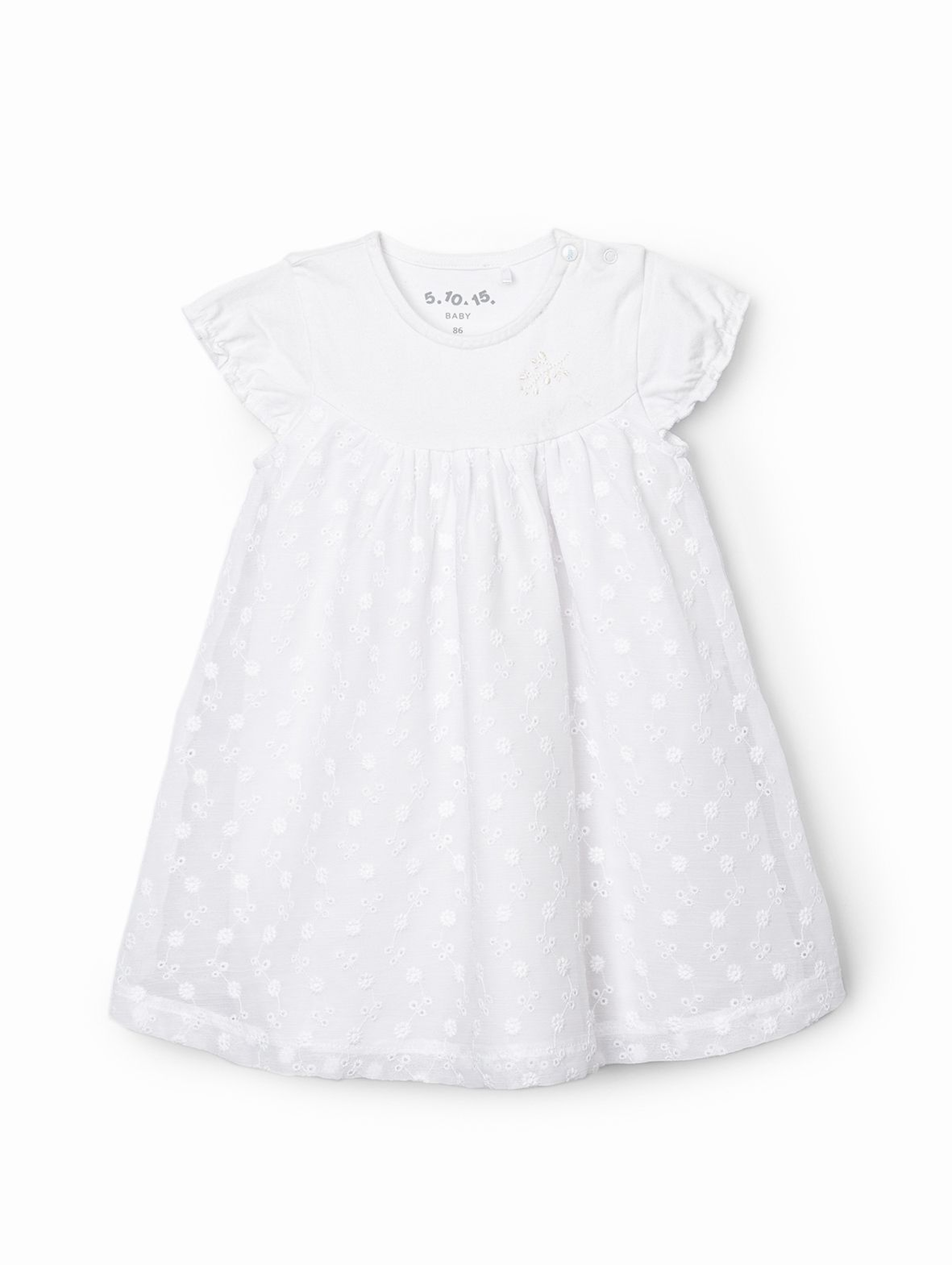 Sukienka niemowlęca w drobne kwiatki - biała