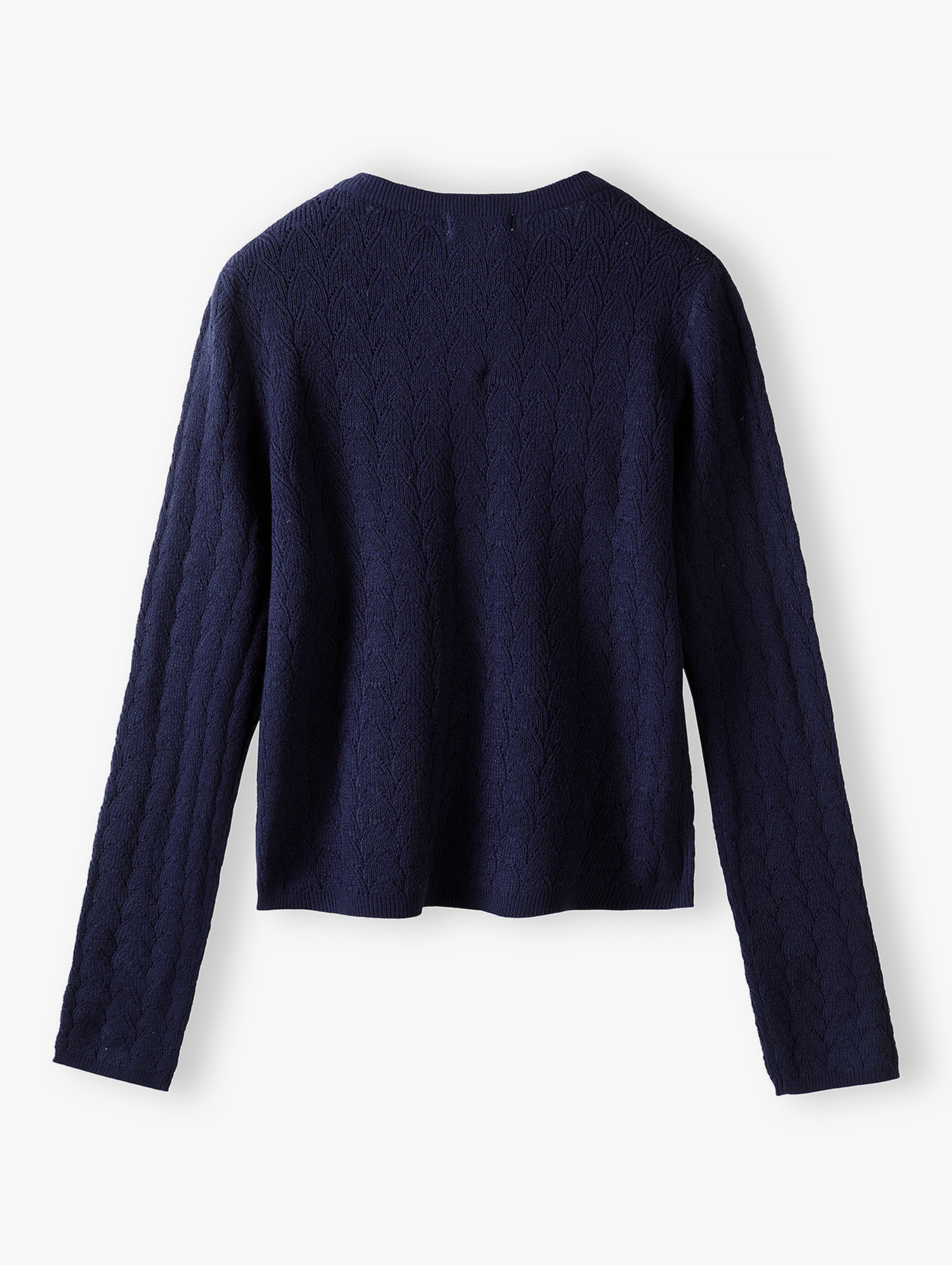 Granatowy sweter dla dziewczynki z ozdobnymi guzikami