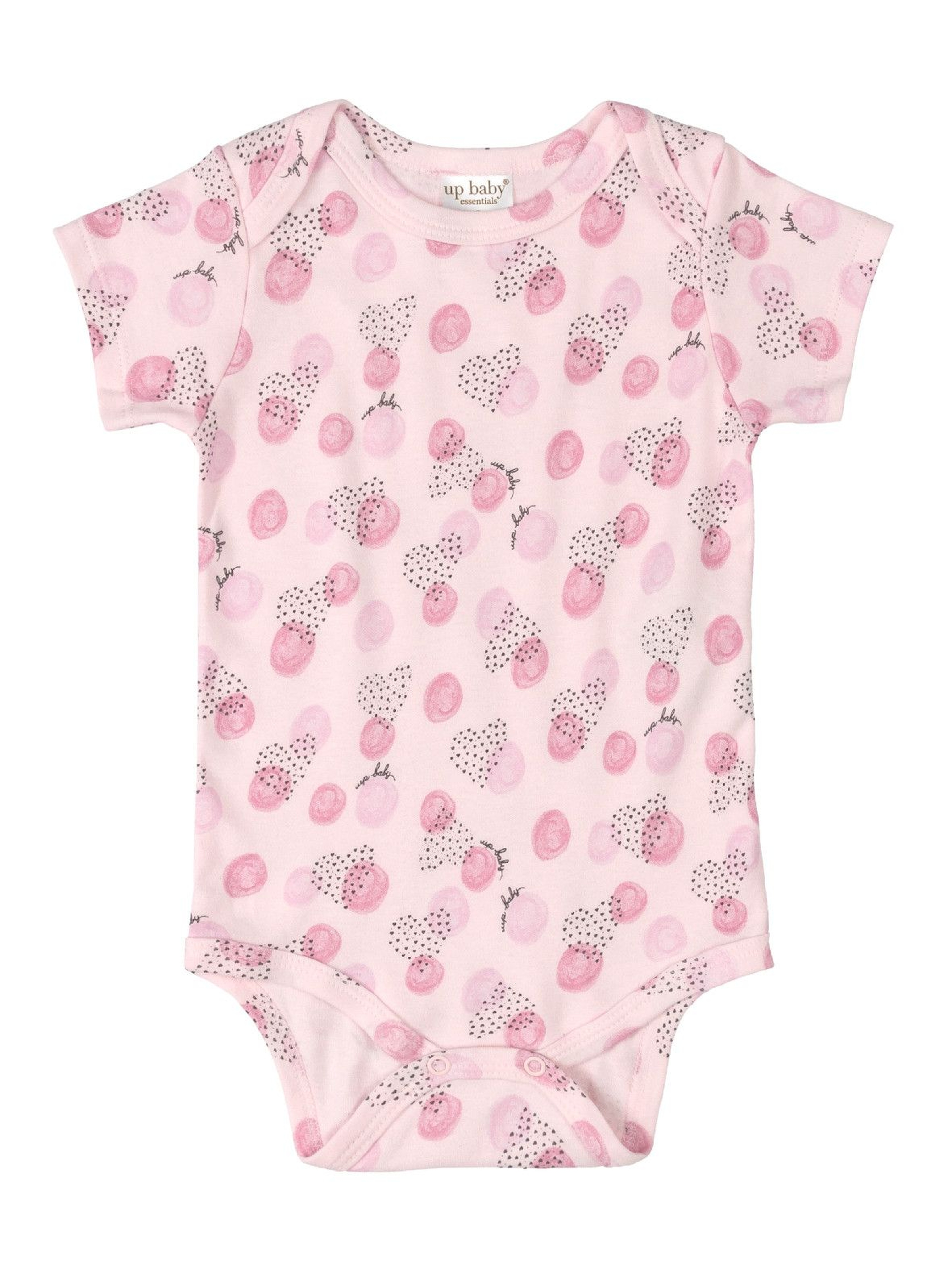 Body niemowlęce we wzorki  - różowe