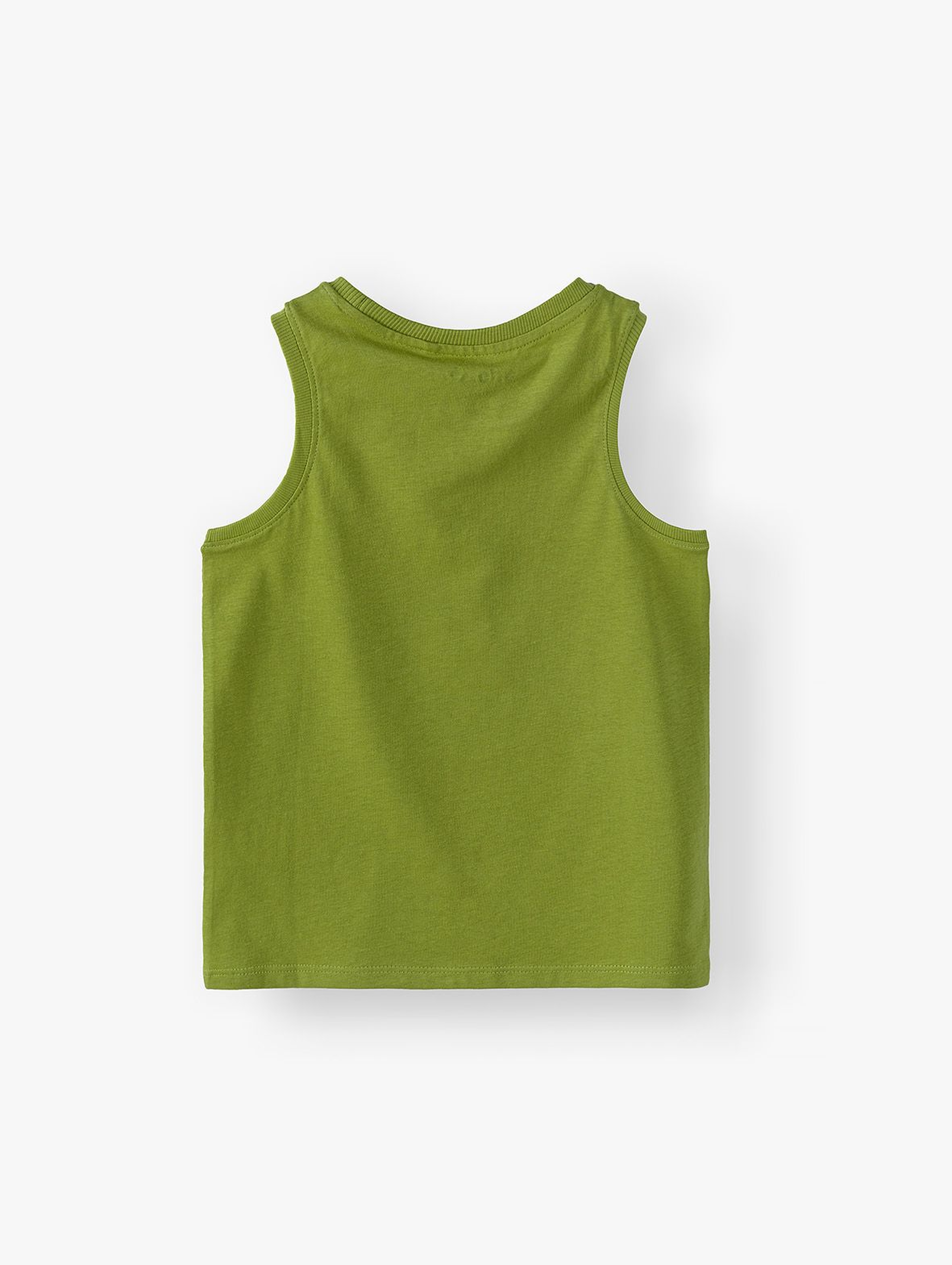 Dzianinowa bluzka bez ramiączek z miękkim nadrukiem - zielony
