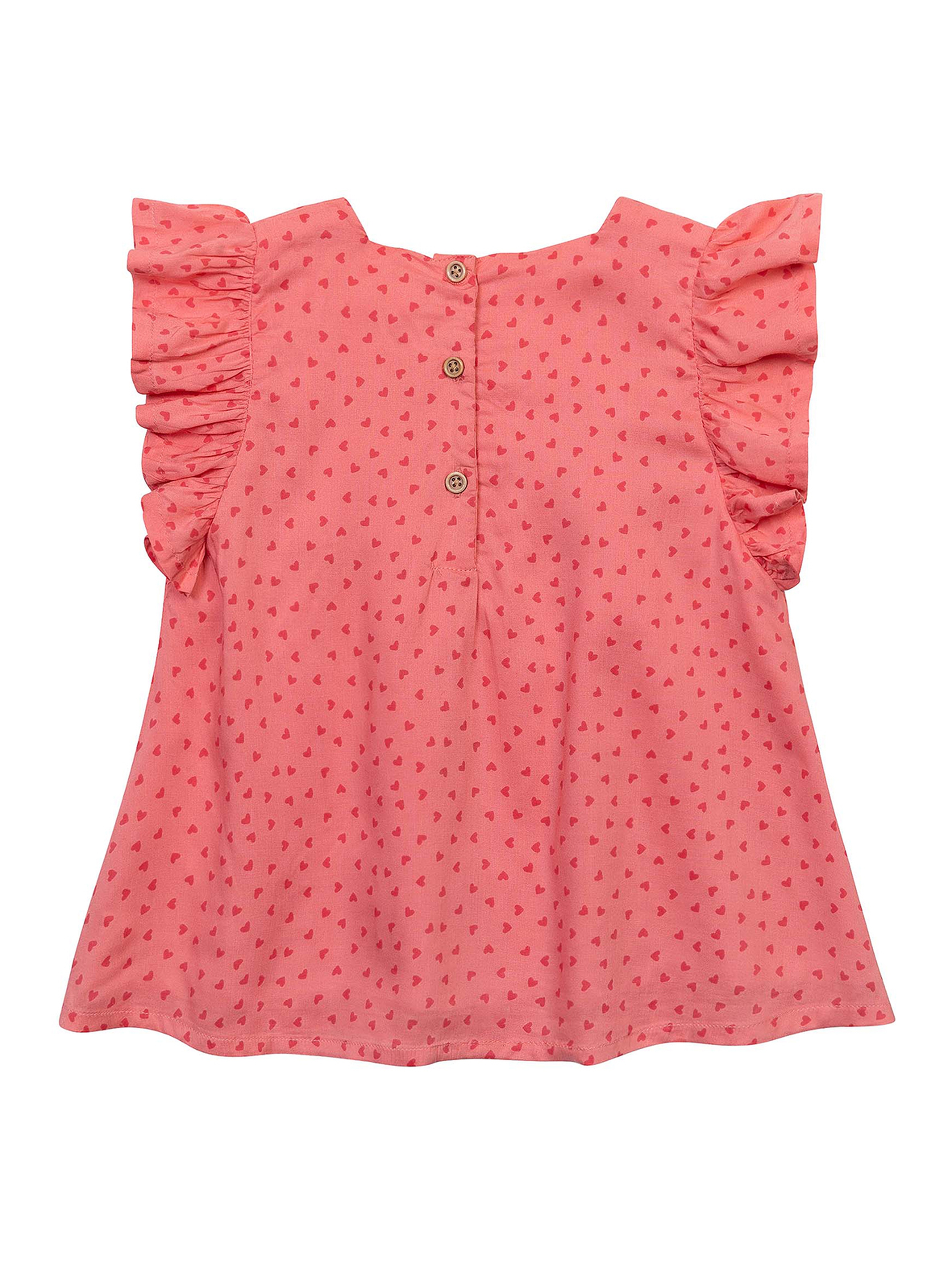Różowa bluzka z falbankami dla niemowlaka w serduszka