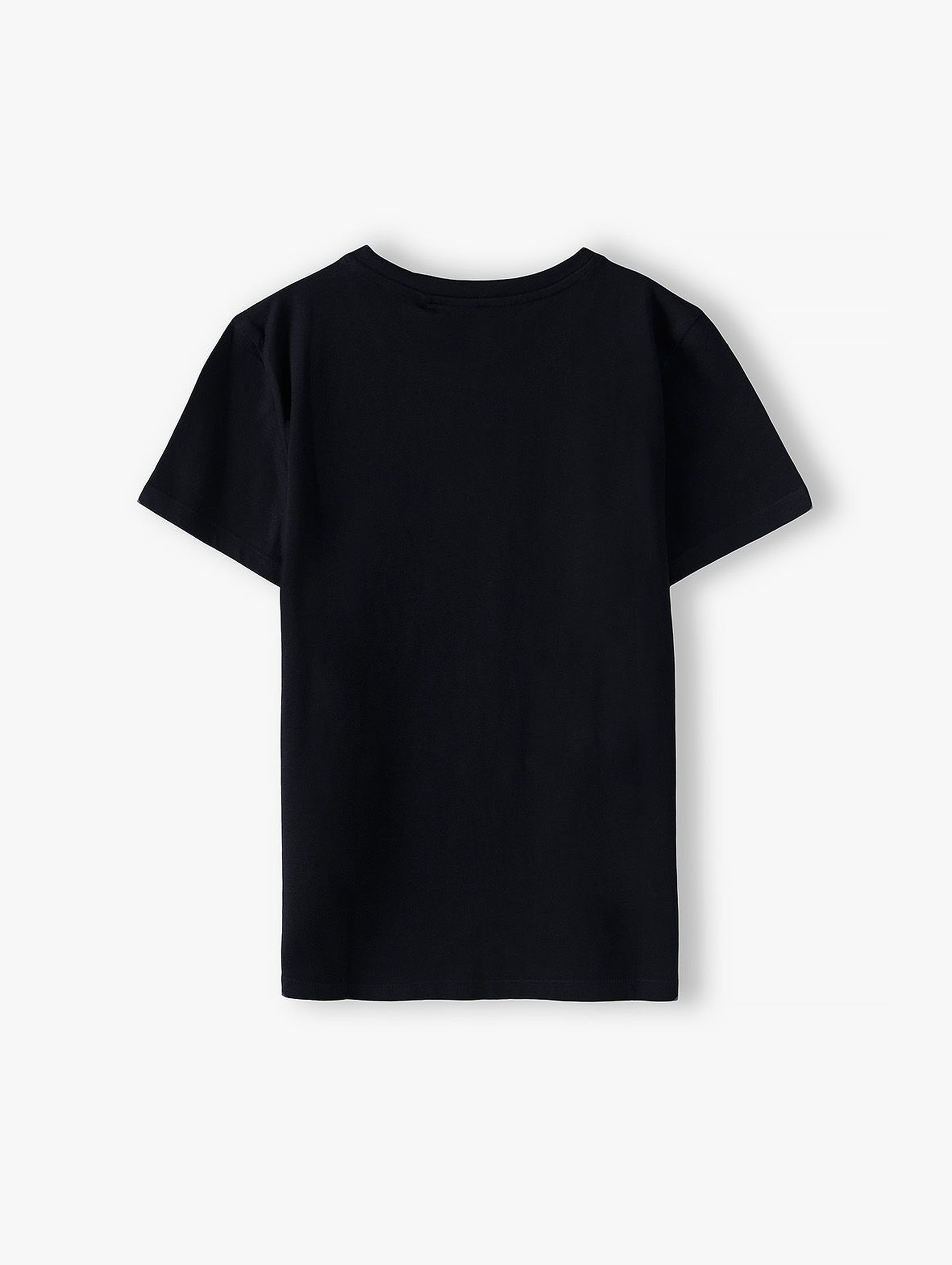 Bawełniany t-shirt chłopięcy w kolorze czarnym z napisem