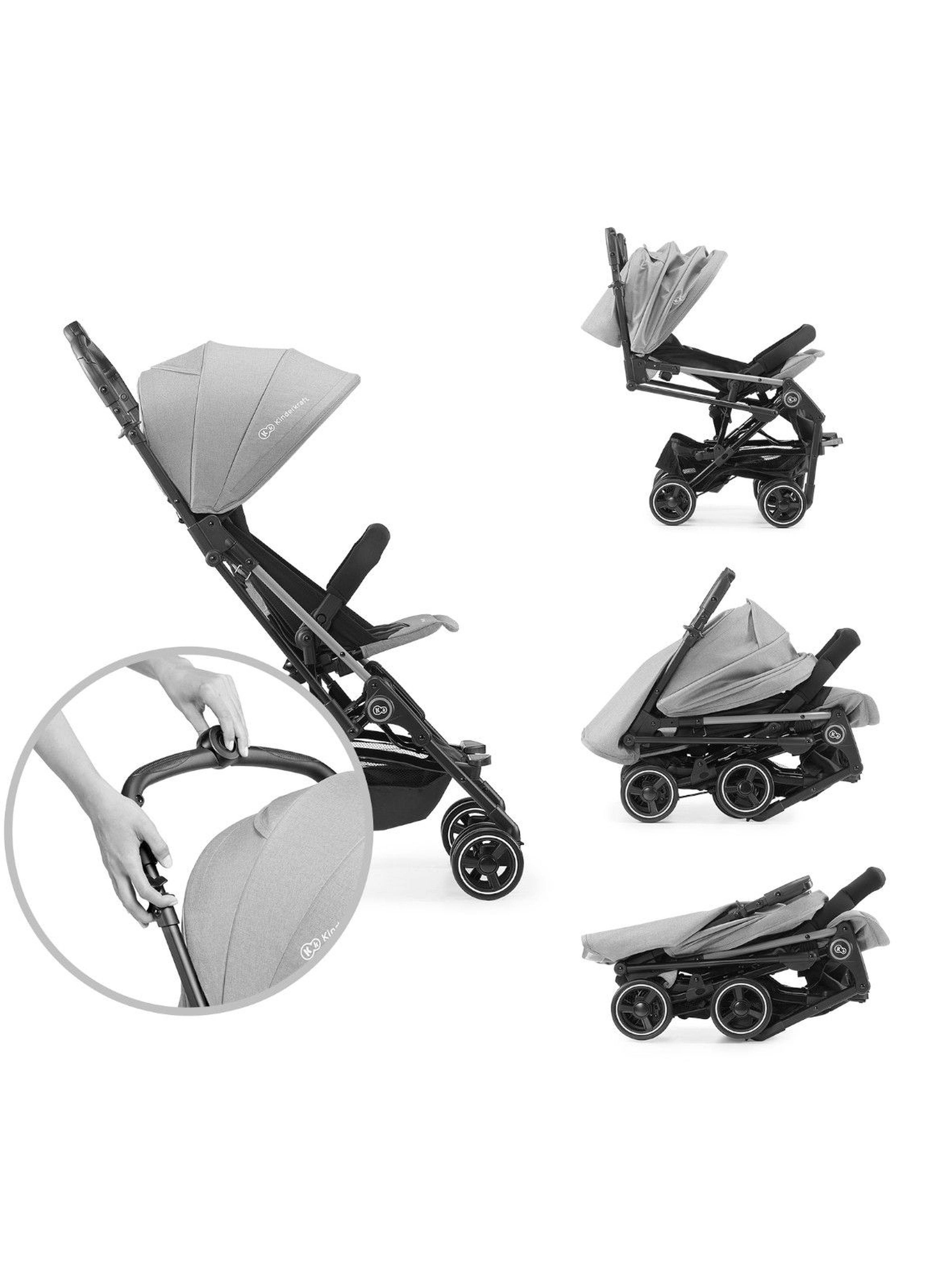 Wózek spacerowy Mini Dot Kinderkraft szary 0-15kg