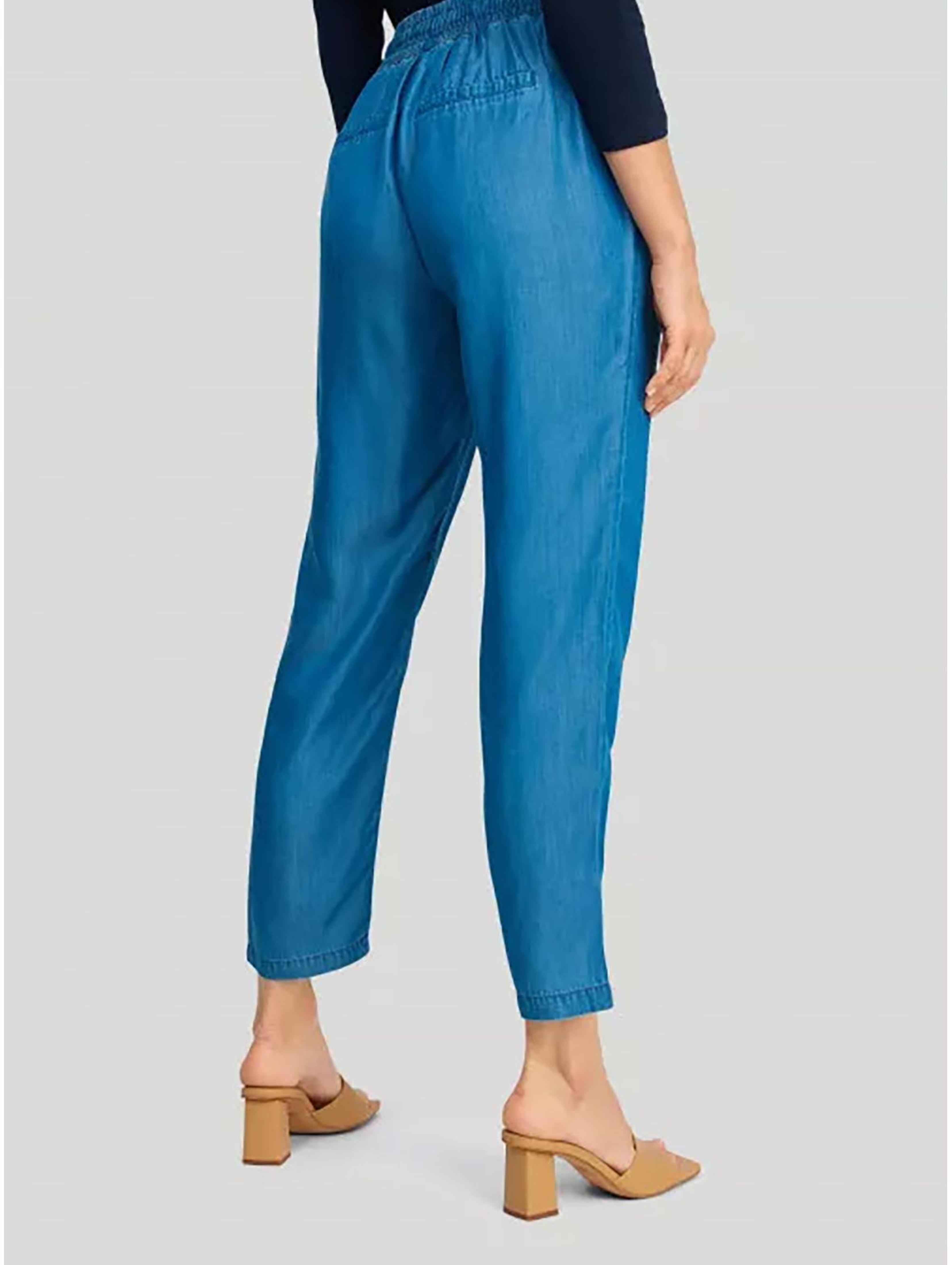 Jeansowe luźne spodnie damskie - niebieskie