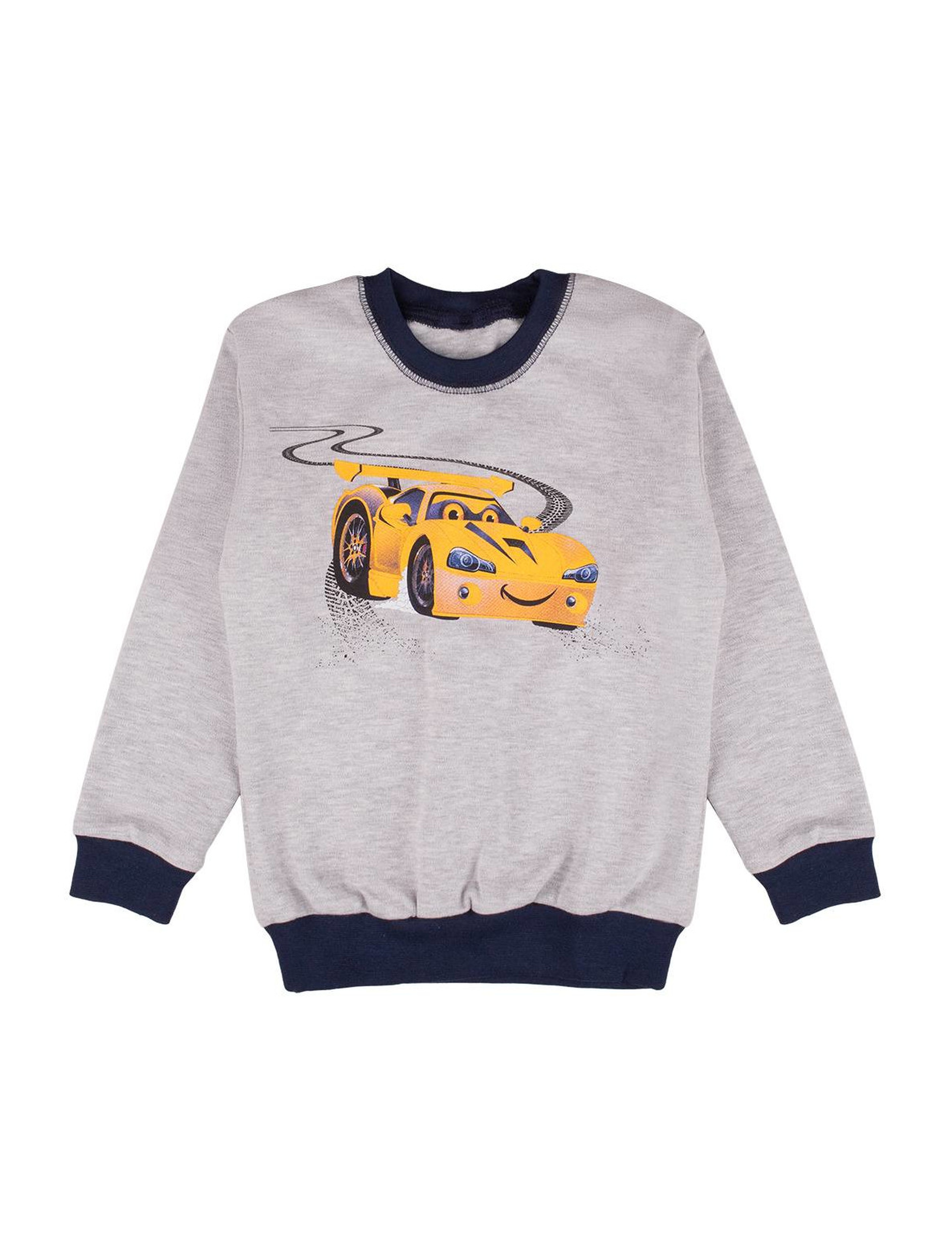 Ciepła chłopięca piżama szaro-granatowa Tup Tup- auto wyścigowe