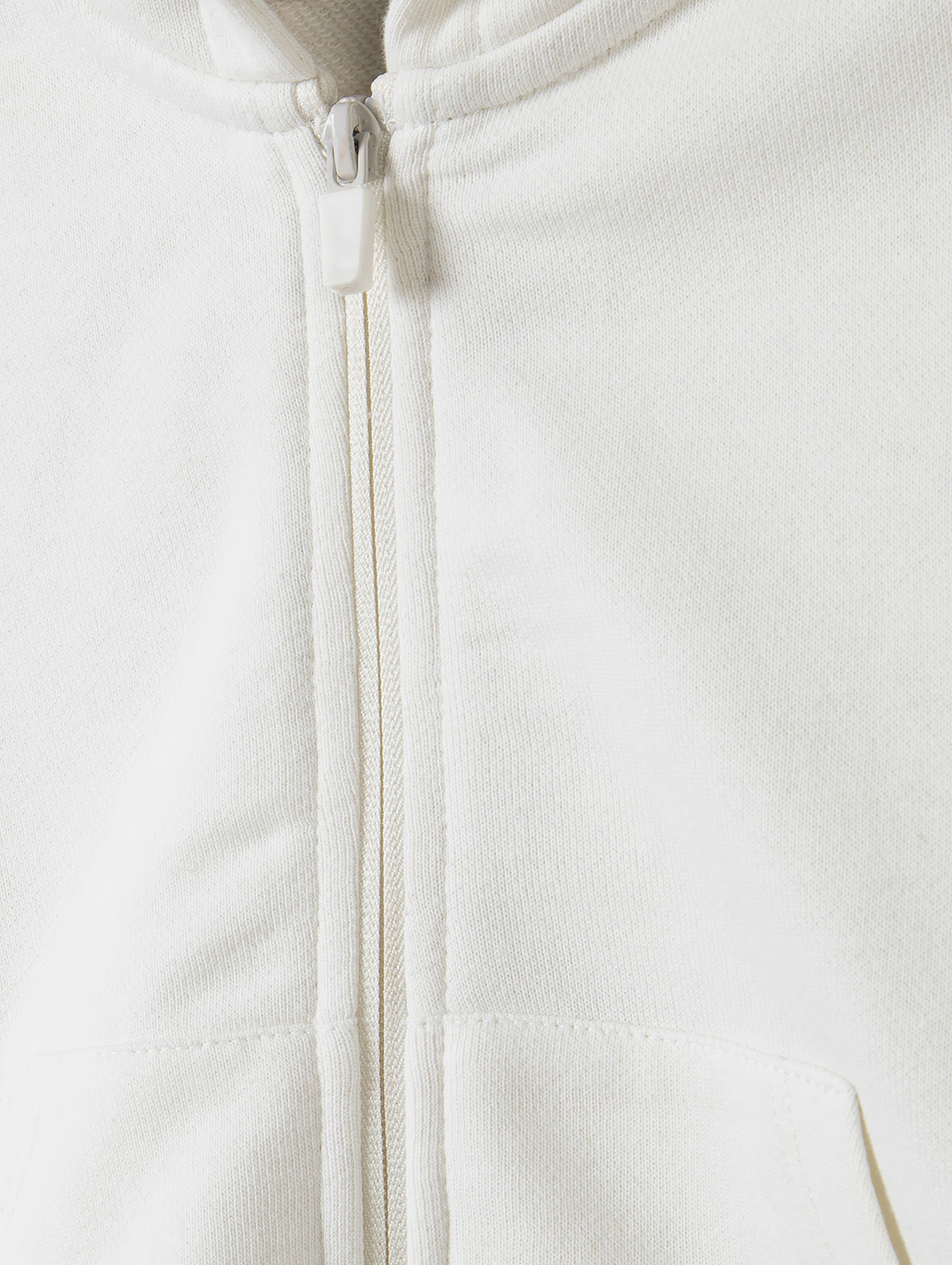 Biała bluza dresowa rozpinana niemowlęca z kapturem