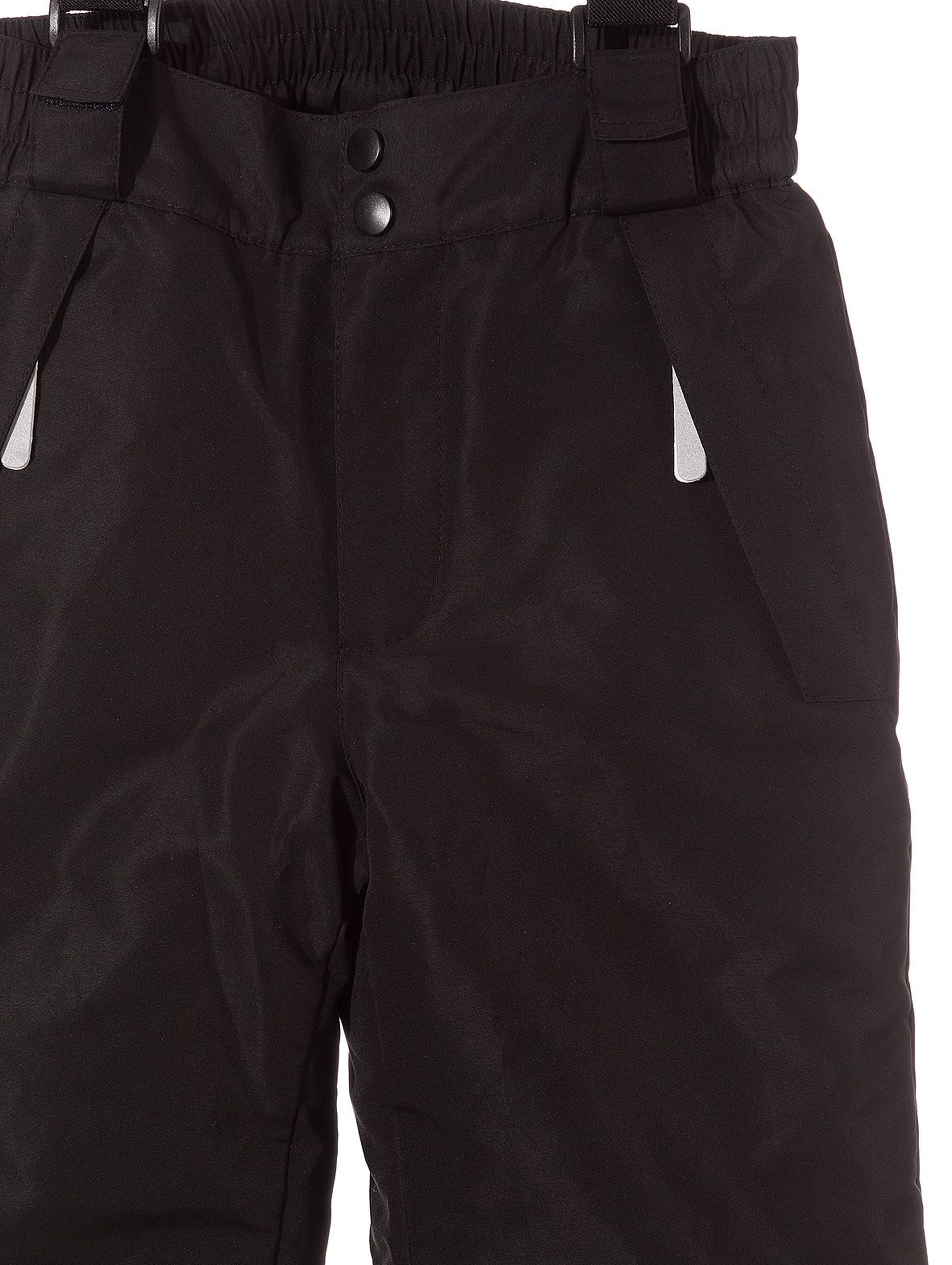 Spodnie narciarskie dziewczęce basic- czarne z elementami odblaskowymi