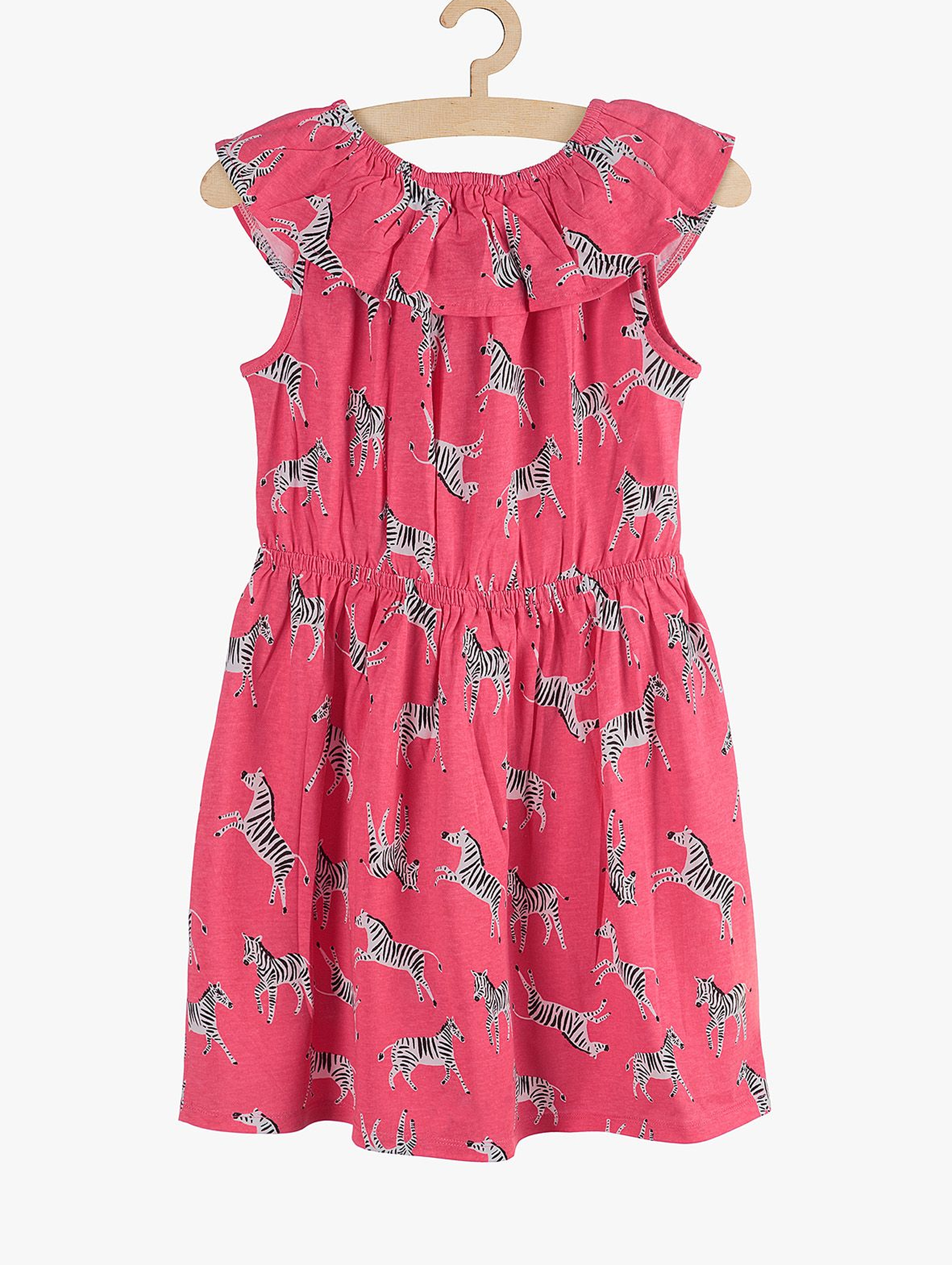 Sukienka dziewczęca różowa- Safari - Zebry