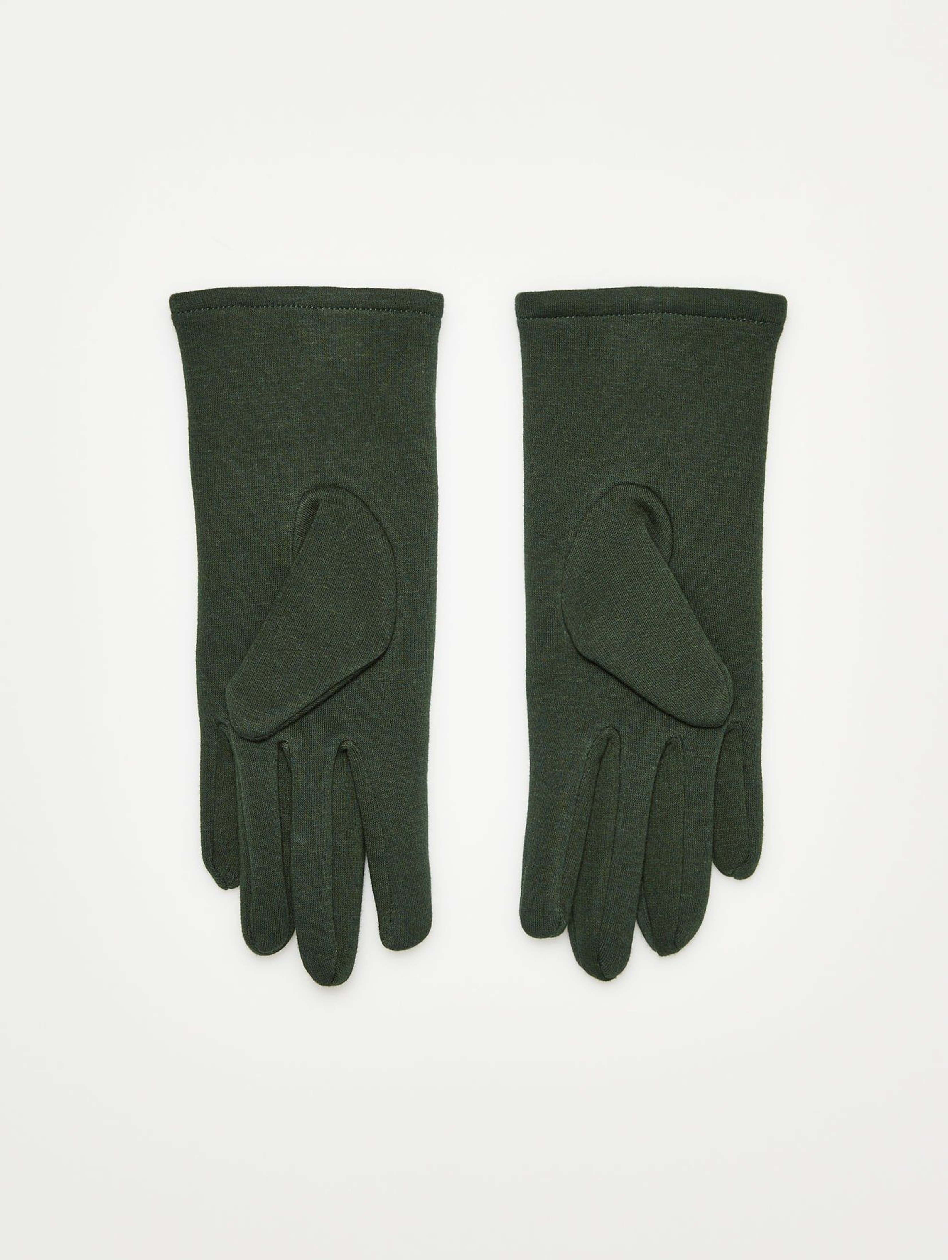 Rękawiczki z obszytymi guzikami - zielone