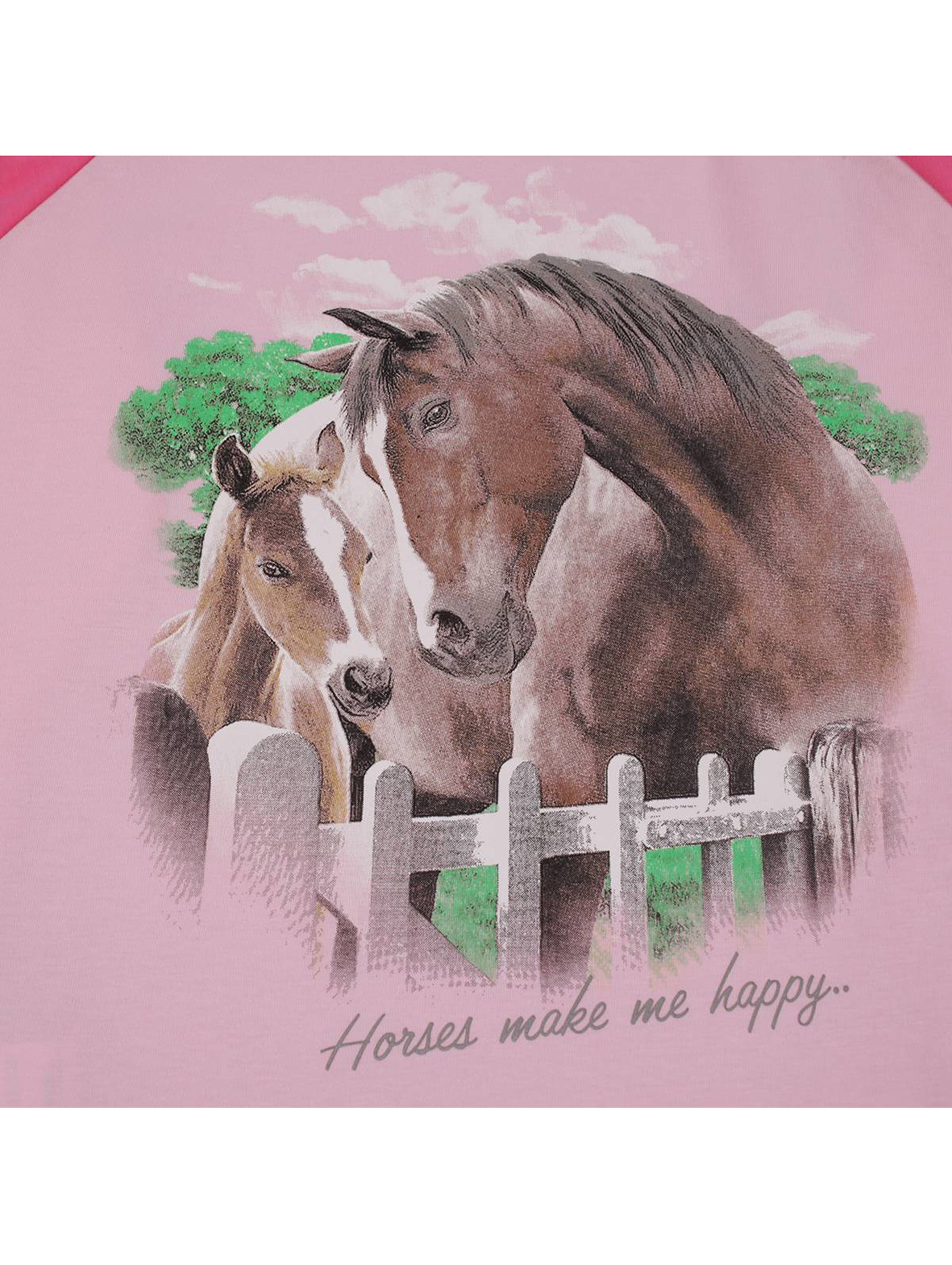 Dziewczęca piżama różowa konie