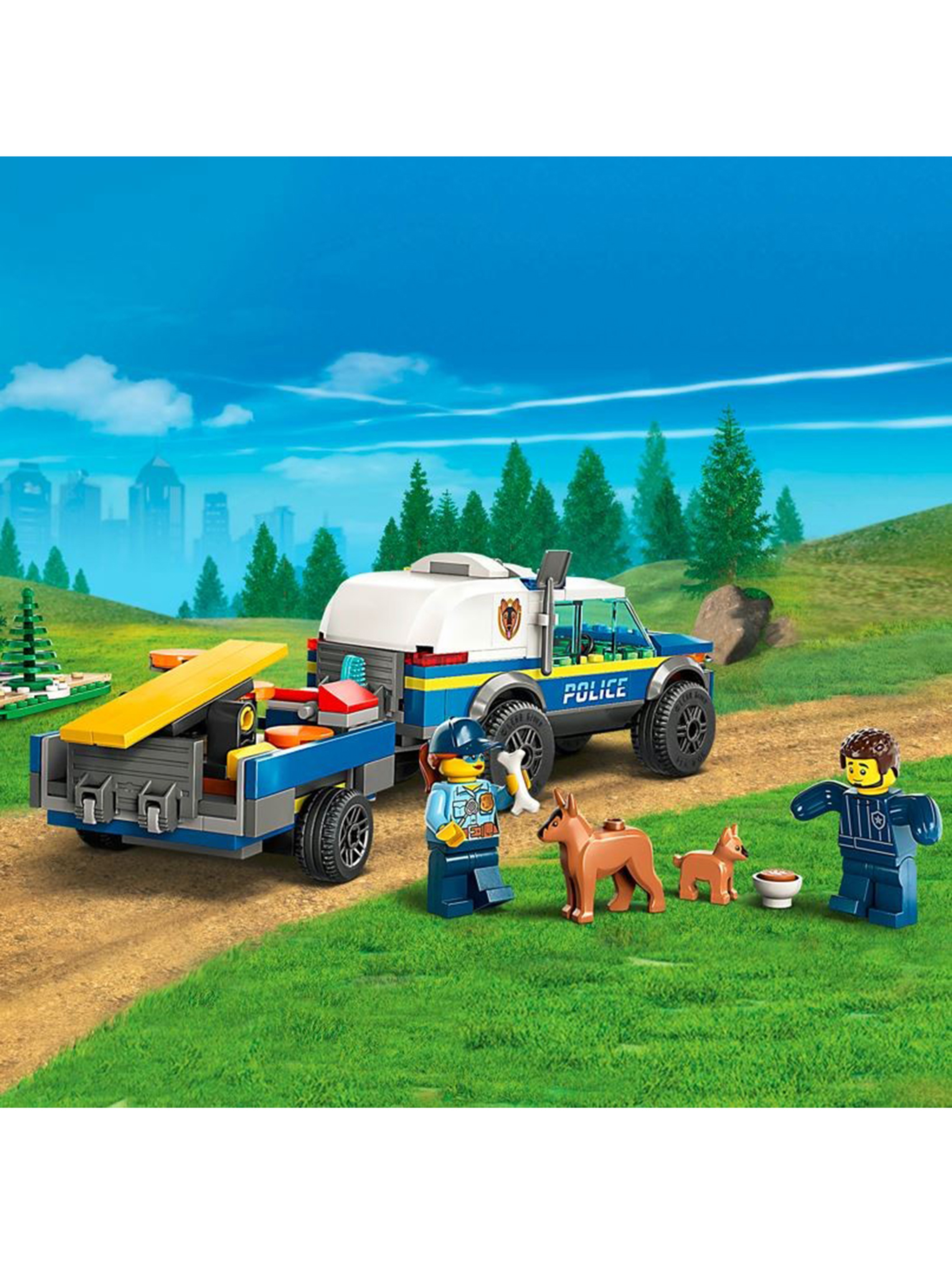 Klocki LEGO City 60369 Szkolenie psów policyjnych w terenie - 197 elementów, wiek 5 +