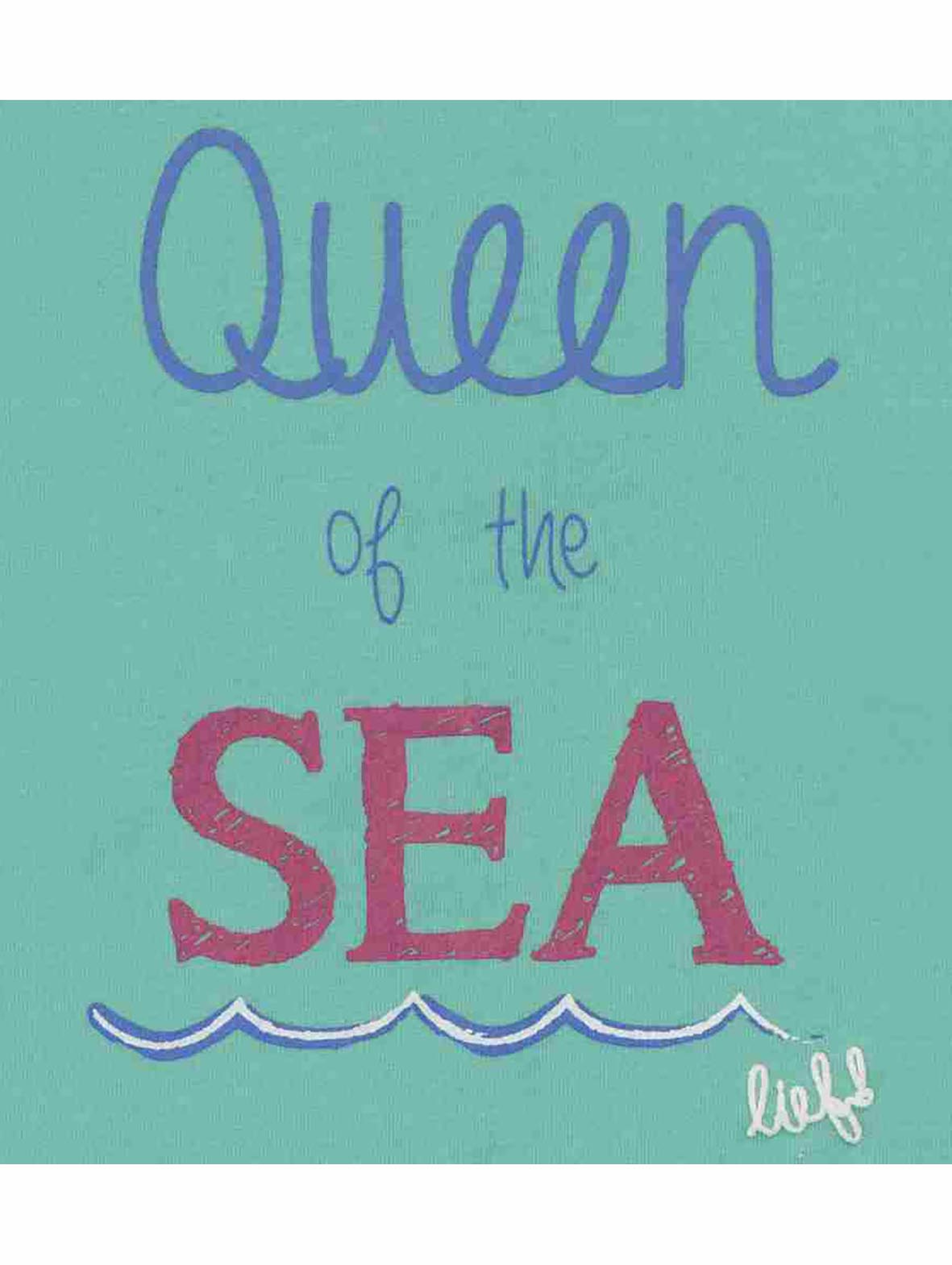 T-shirt dziewczęcy, zielony, Queen of the sea, Lief