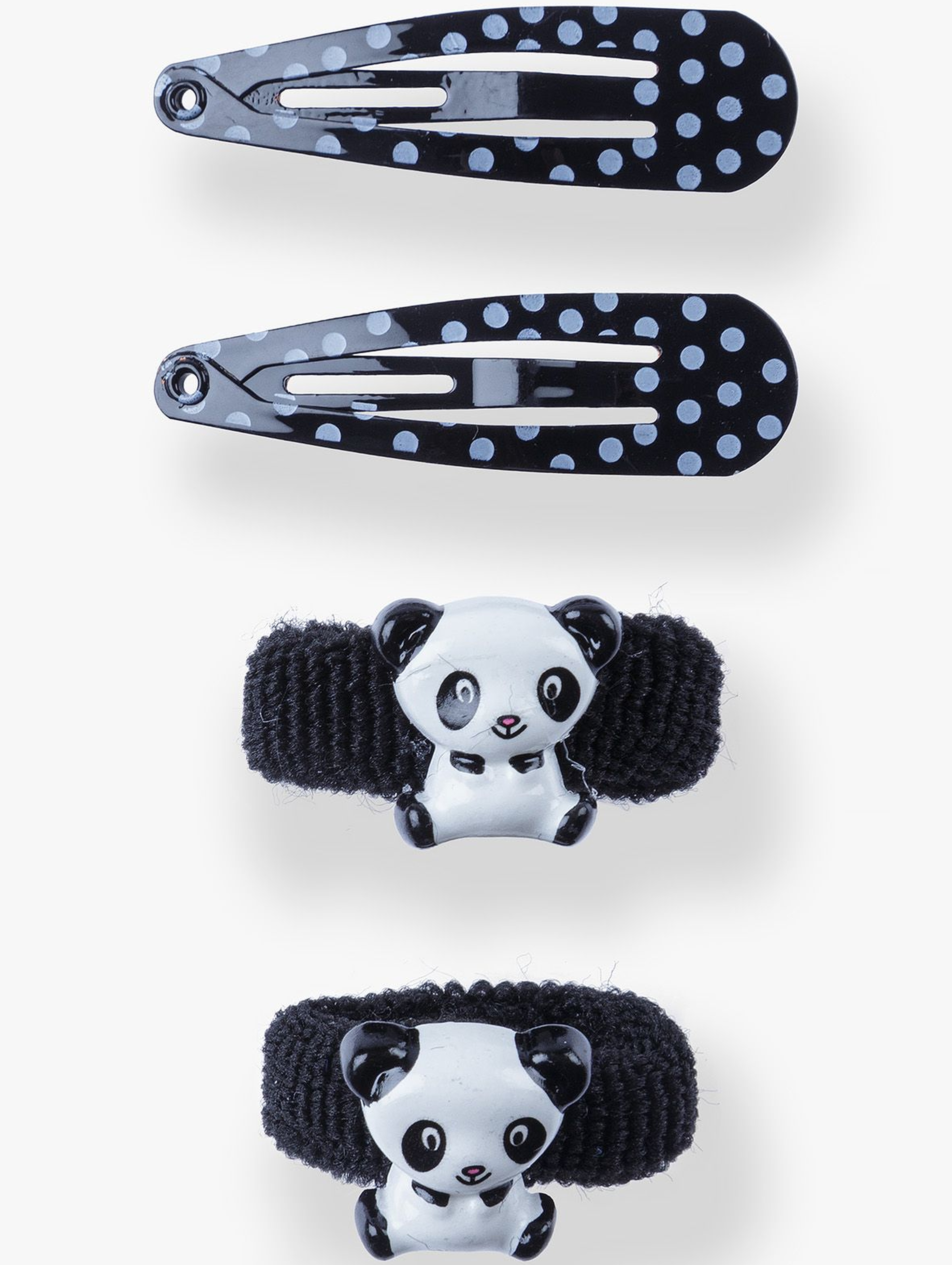 Spinki i gumki do włosów- Panda
