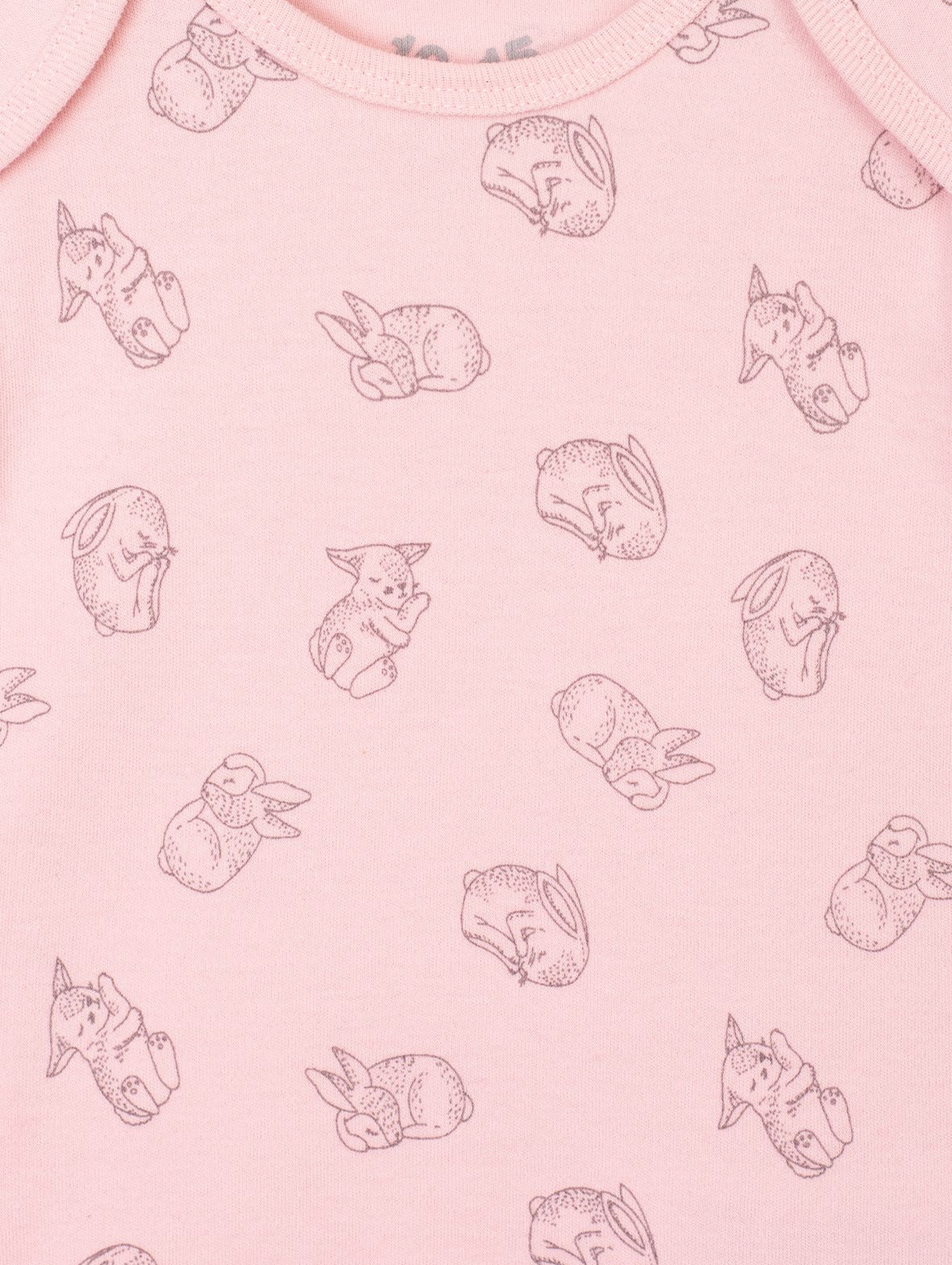 Body niemowlęce różowe w króliki 100% bawełna