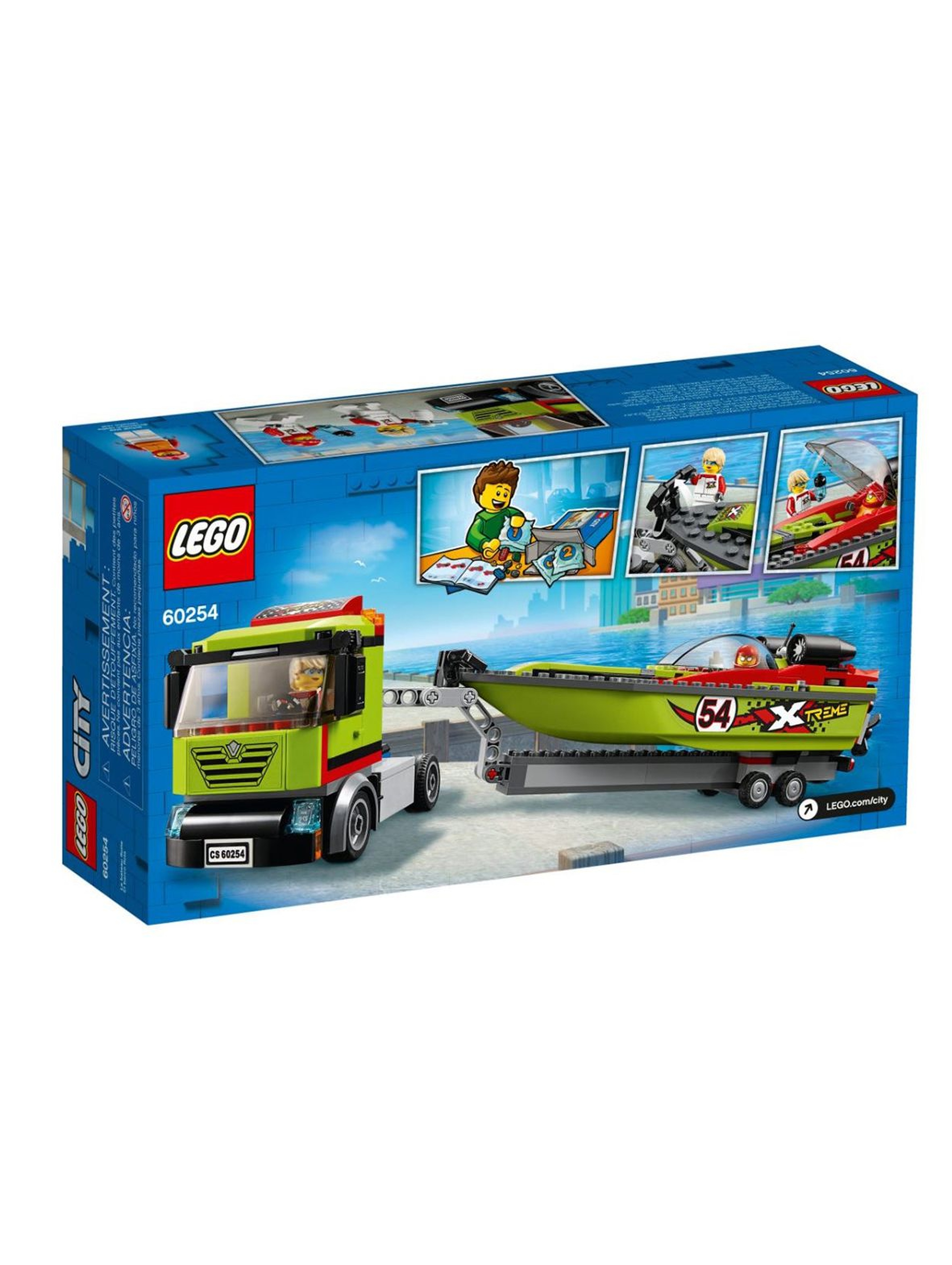 Lego City - Transporter łodzi wyścigowej - 238 el wiek 5+