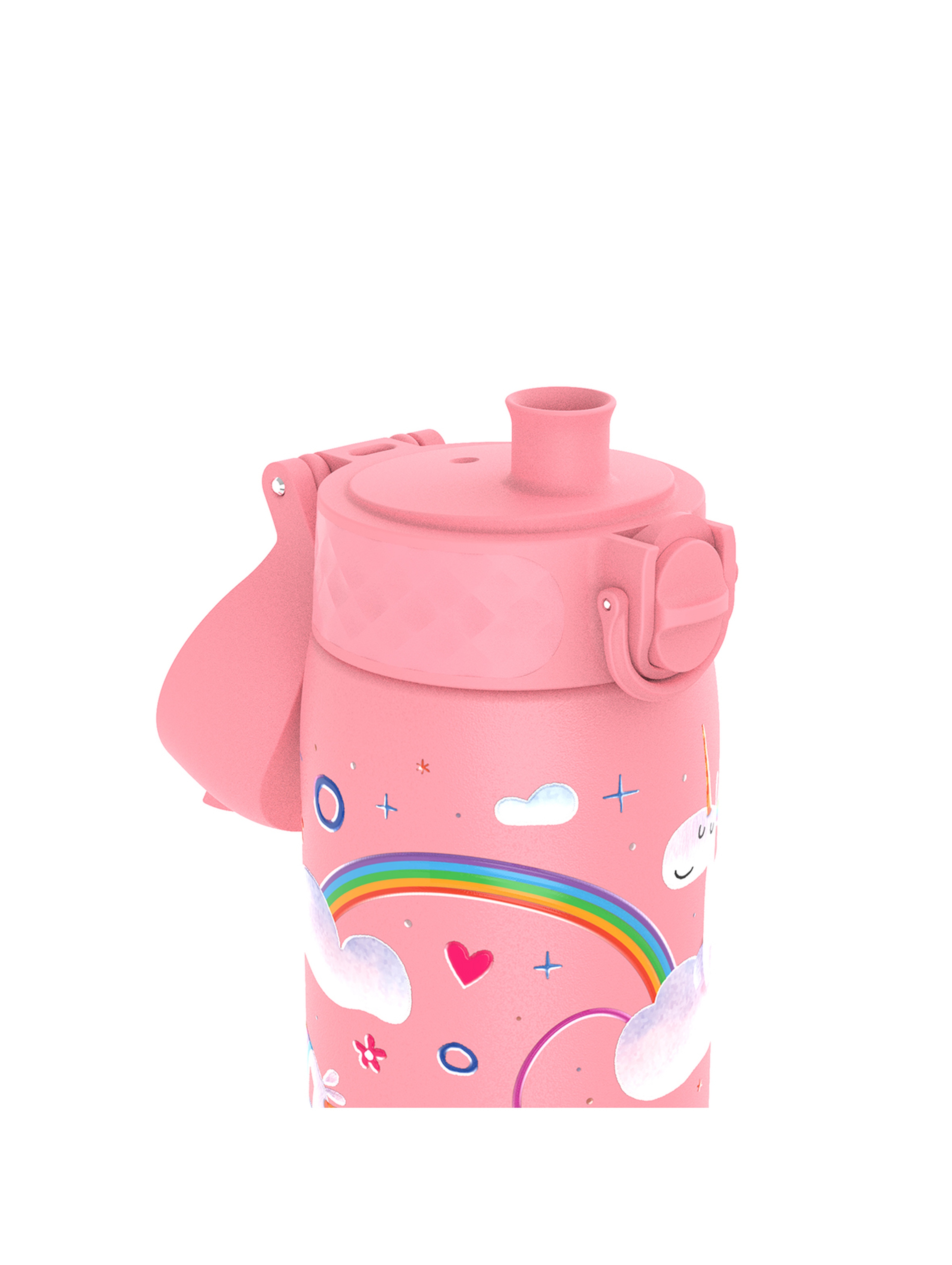 Butelka na wodę ION8 Double Wall Unicorn Rainbows 500ml - różowa