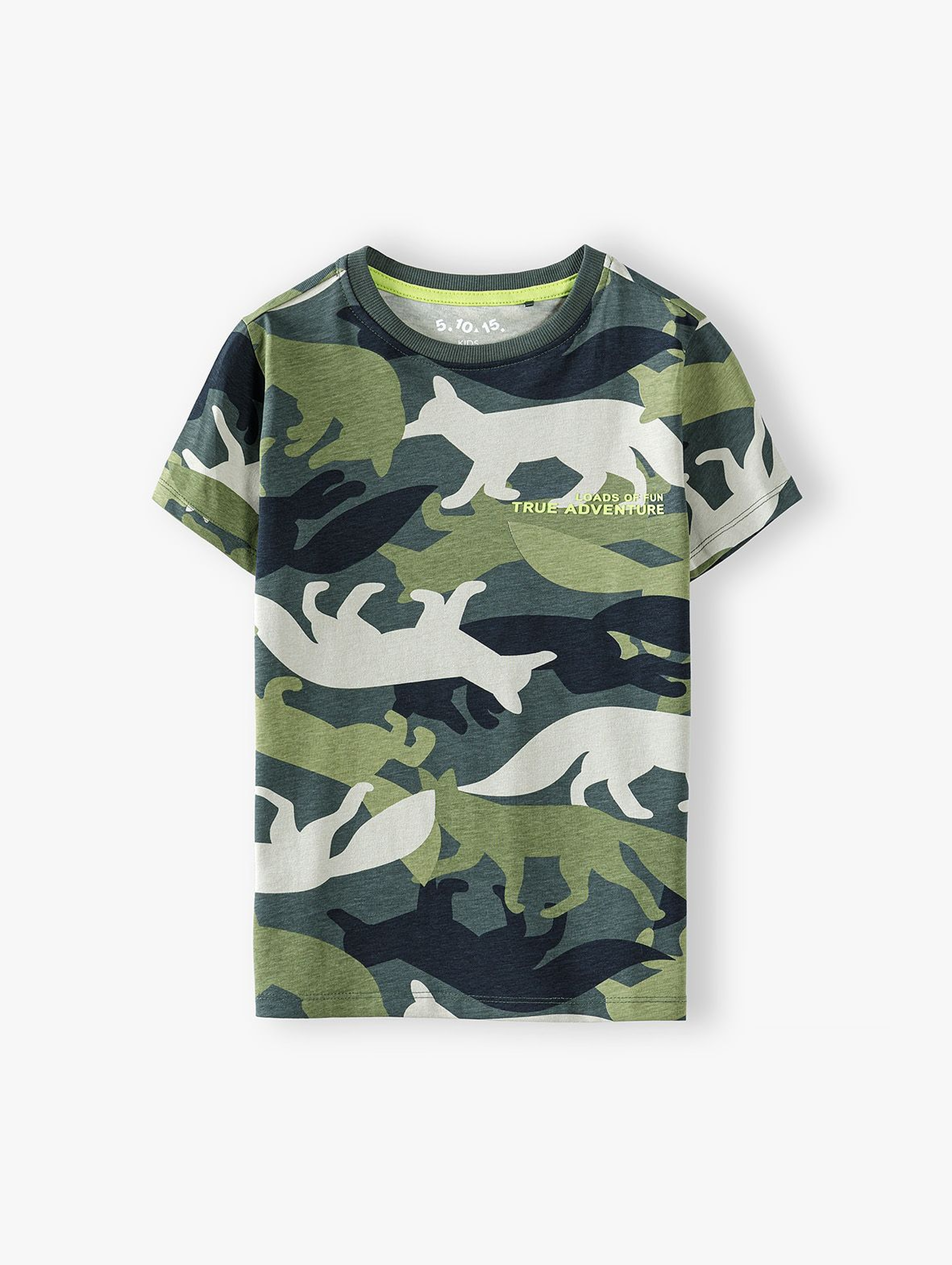 T-shirt chłopięcy bawełniany w liski