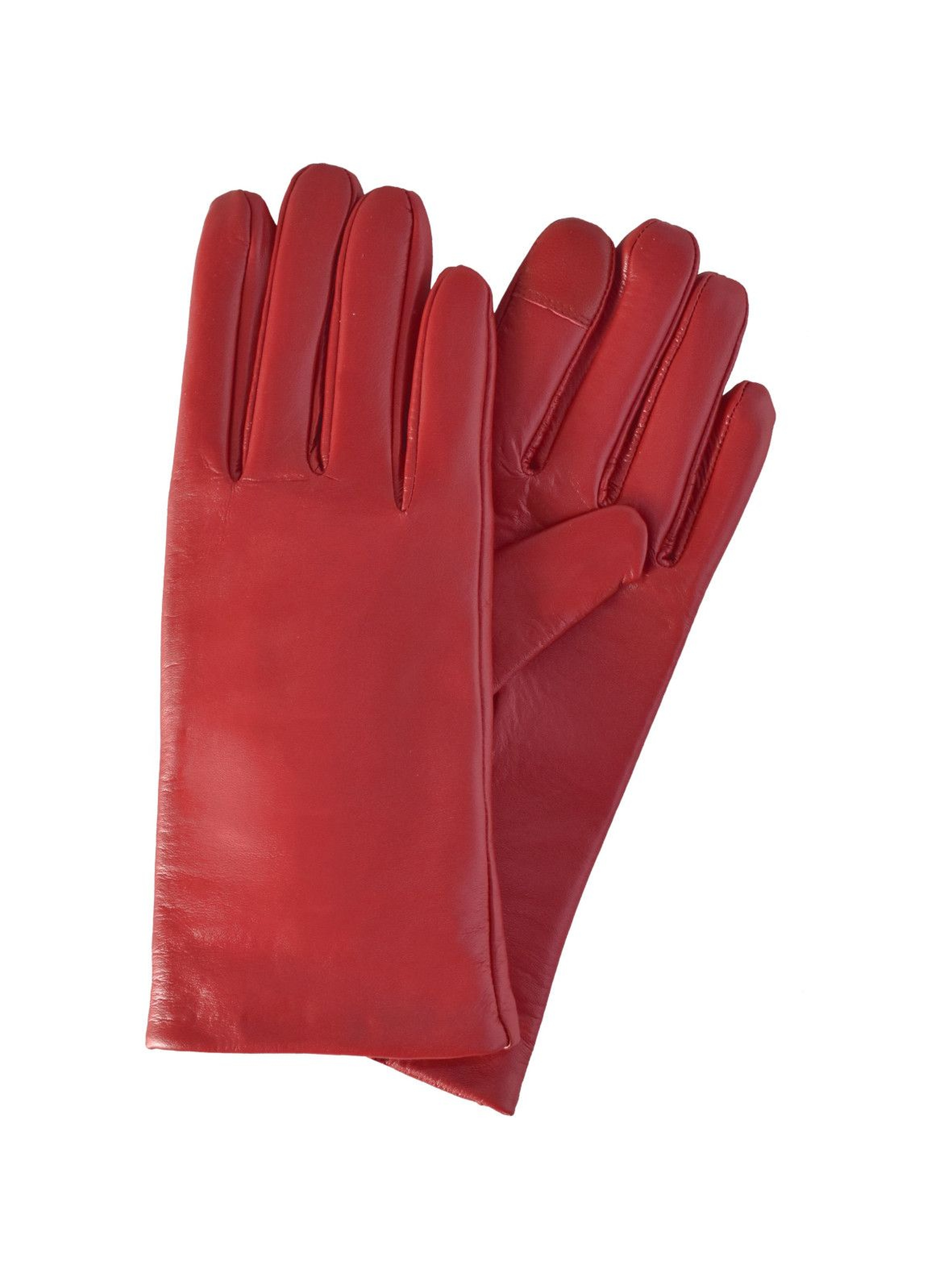 Rękawiczki damskie skórzane antybakteryjne - czerwone