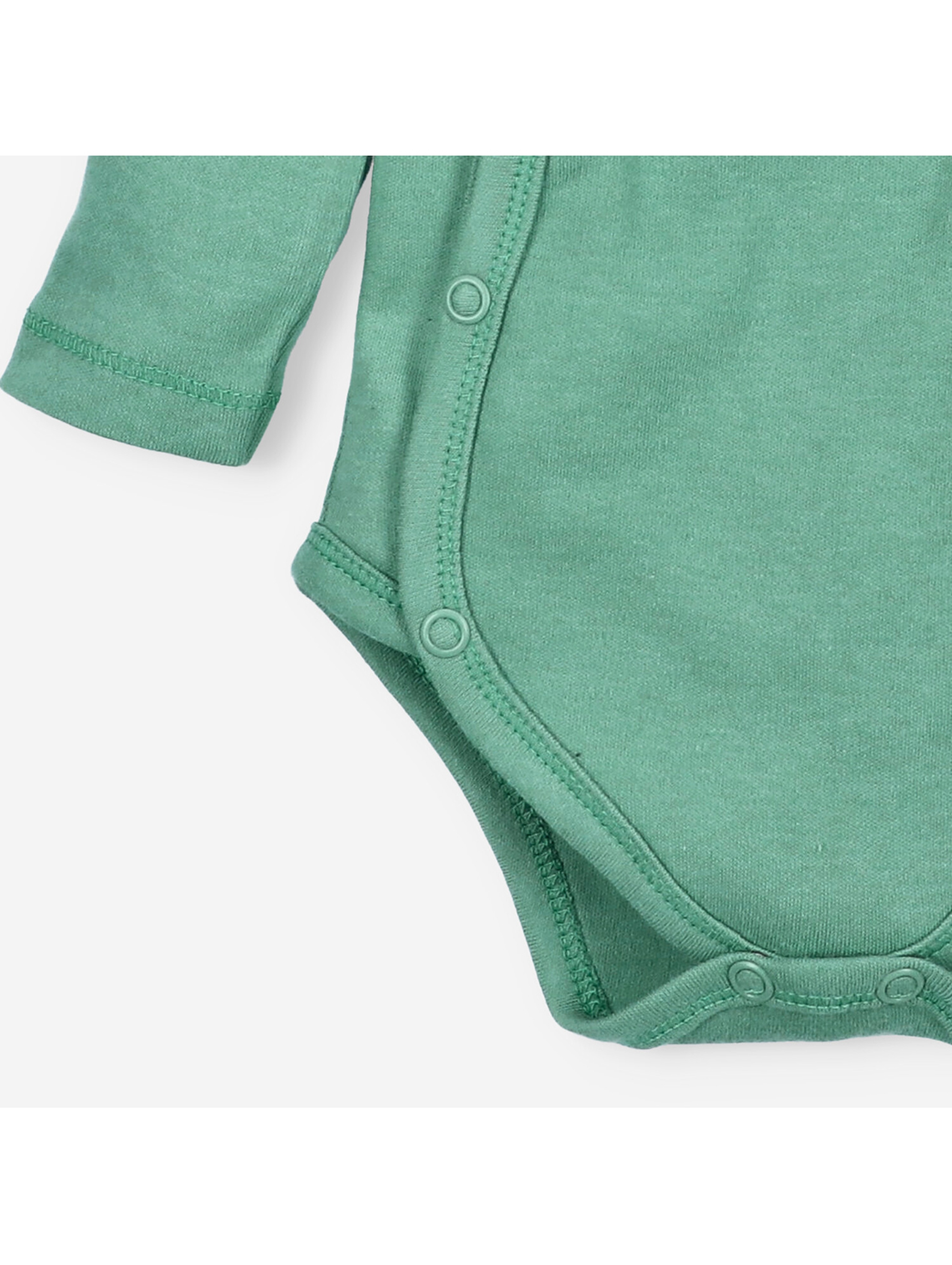 Body niemowlęce z bawełny organicznej dla chłopca zielone długi rękaw