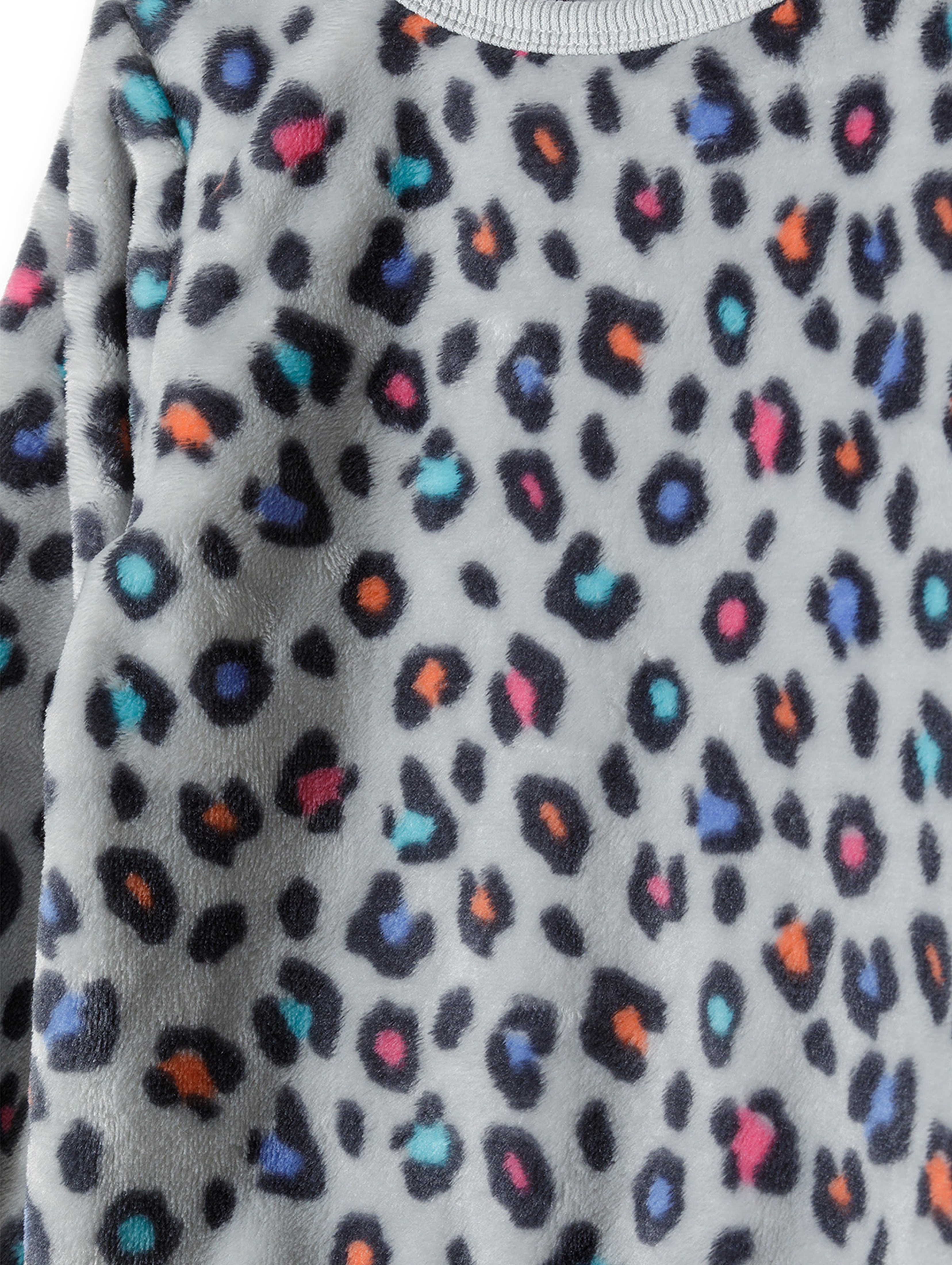 Niemowlęca piżama w zwierzęcy print z długim rękawem z pluszowego polaru dziewczęca