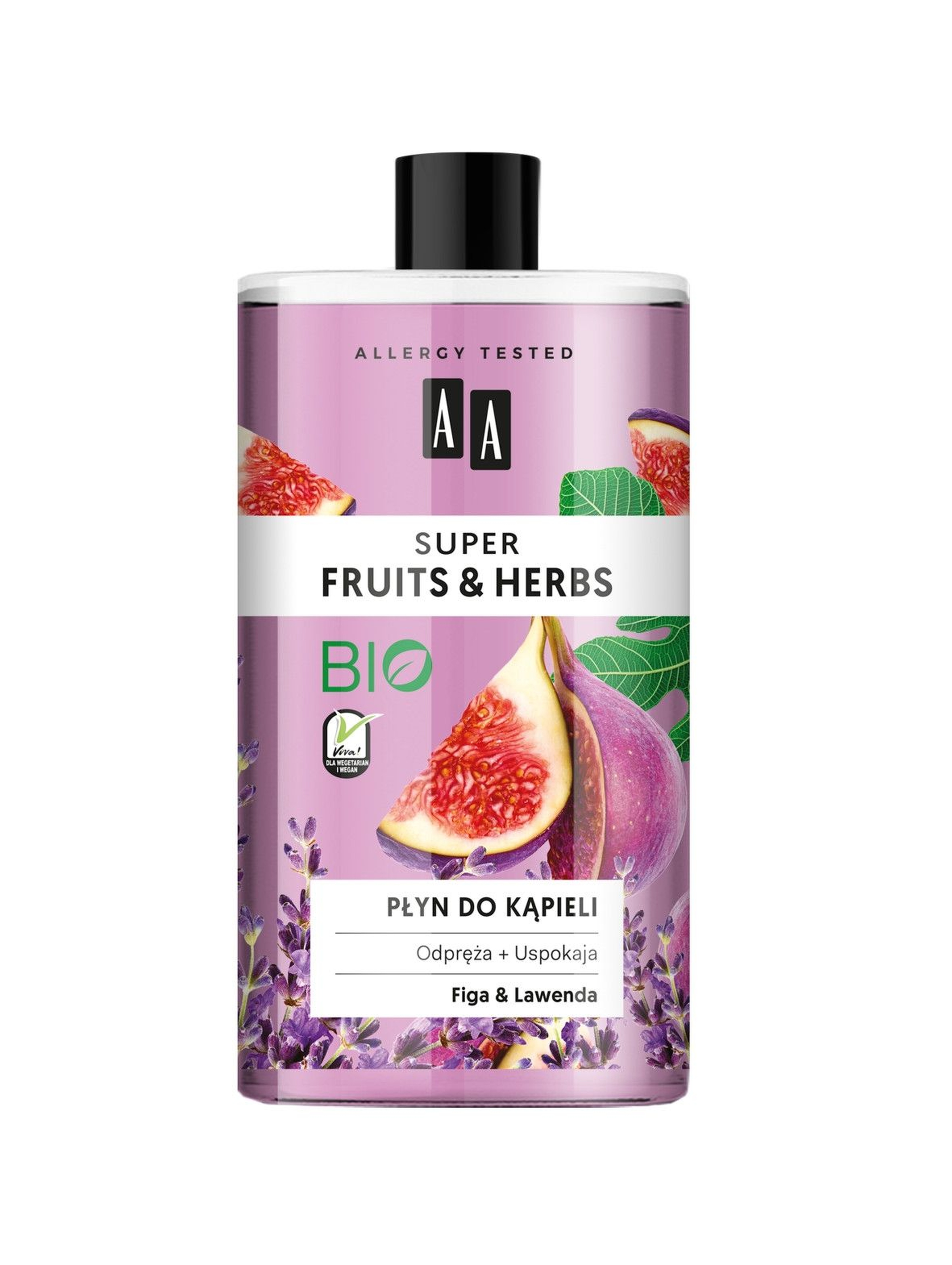 AA Super Fruits&Herbs płyn do kąpieli figa&lawenda 750 ml