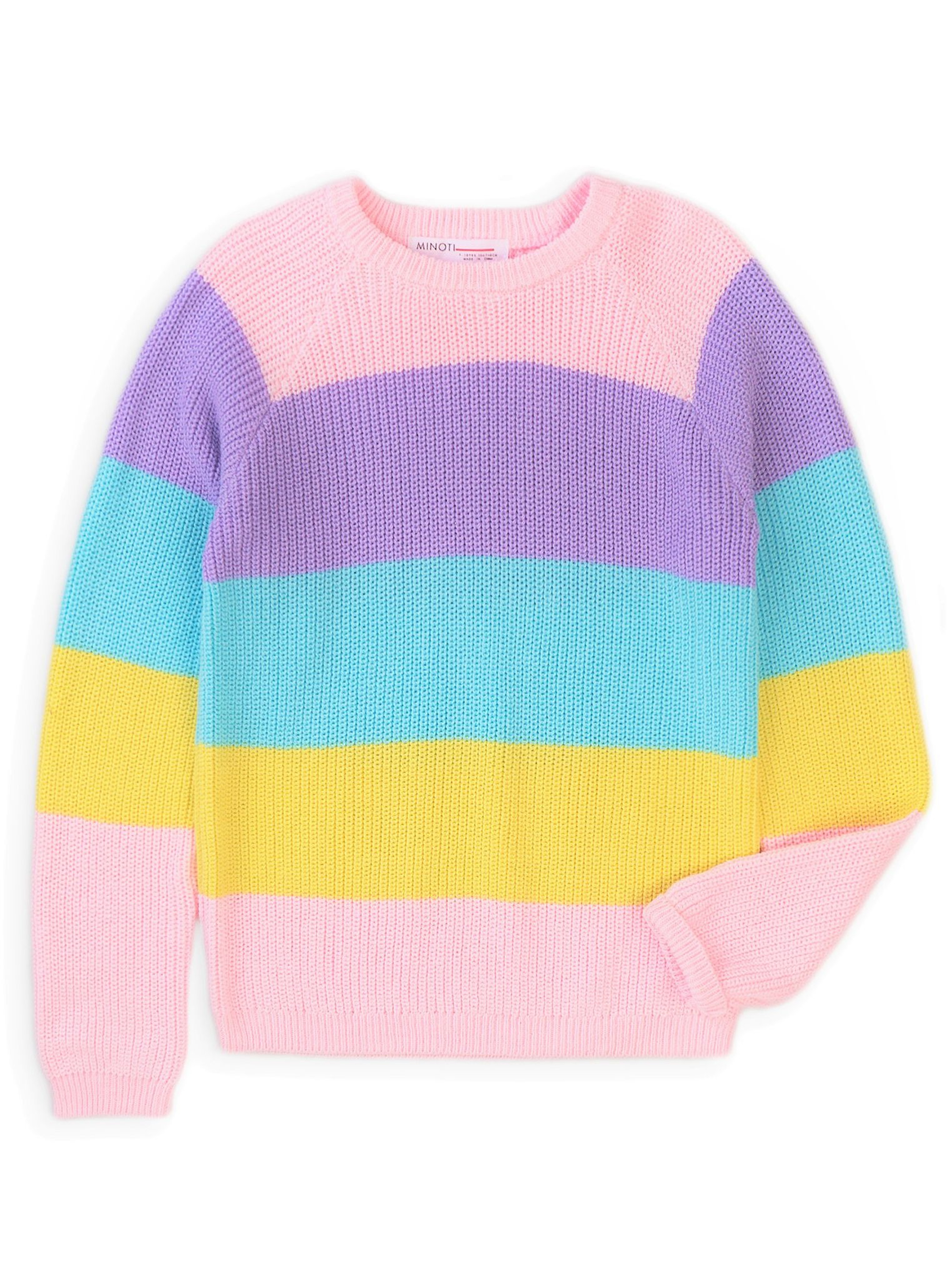Bawełniany kolorowy sweter w paski