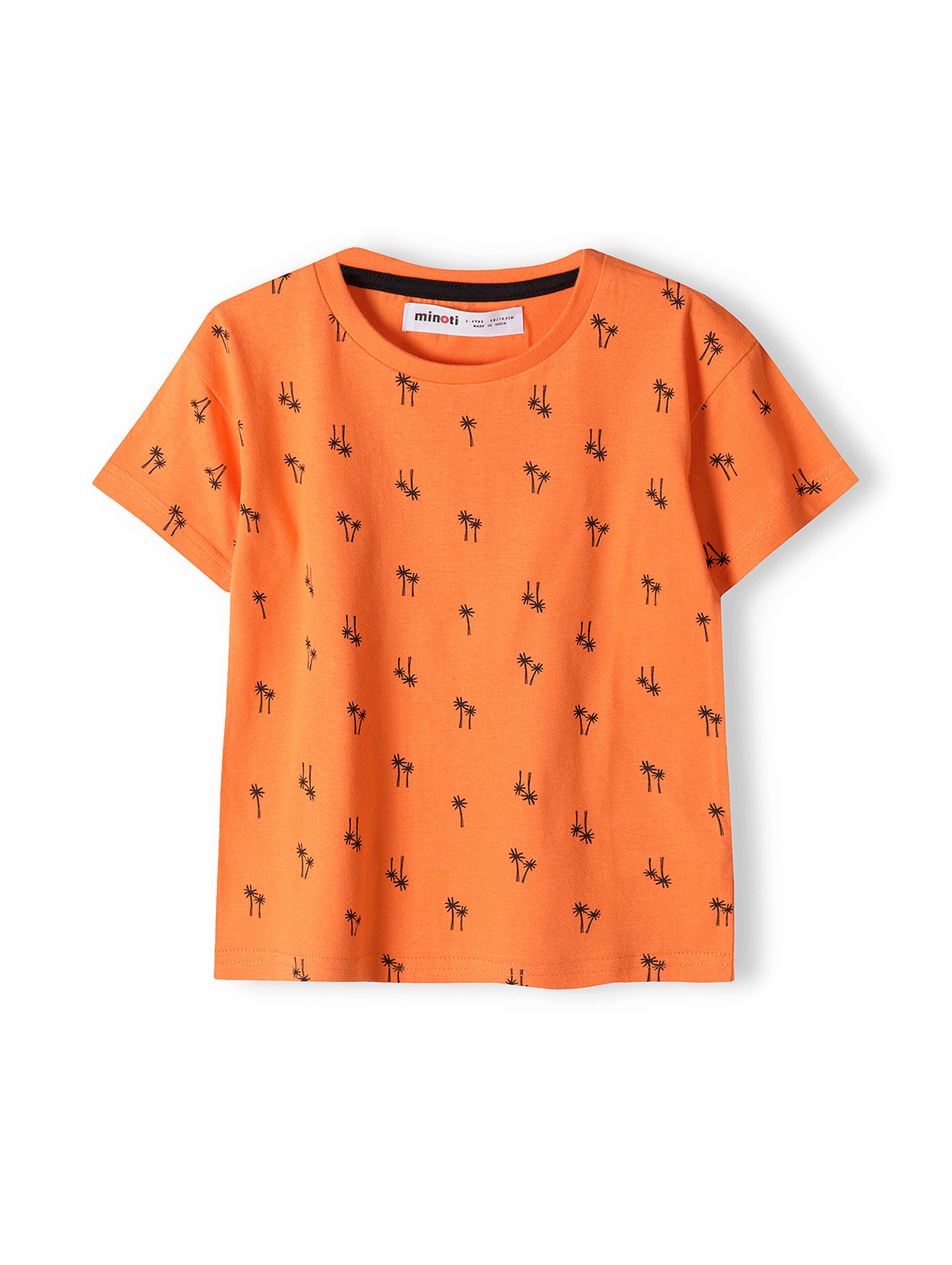 Pomarańczowa koszulka bawełniana dla niemowlaka z nadrukiem