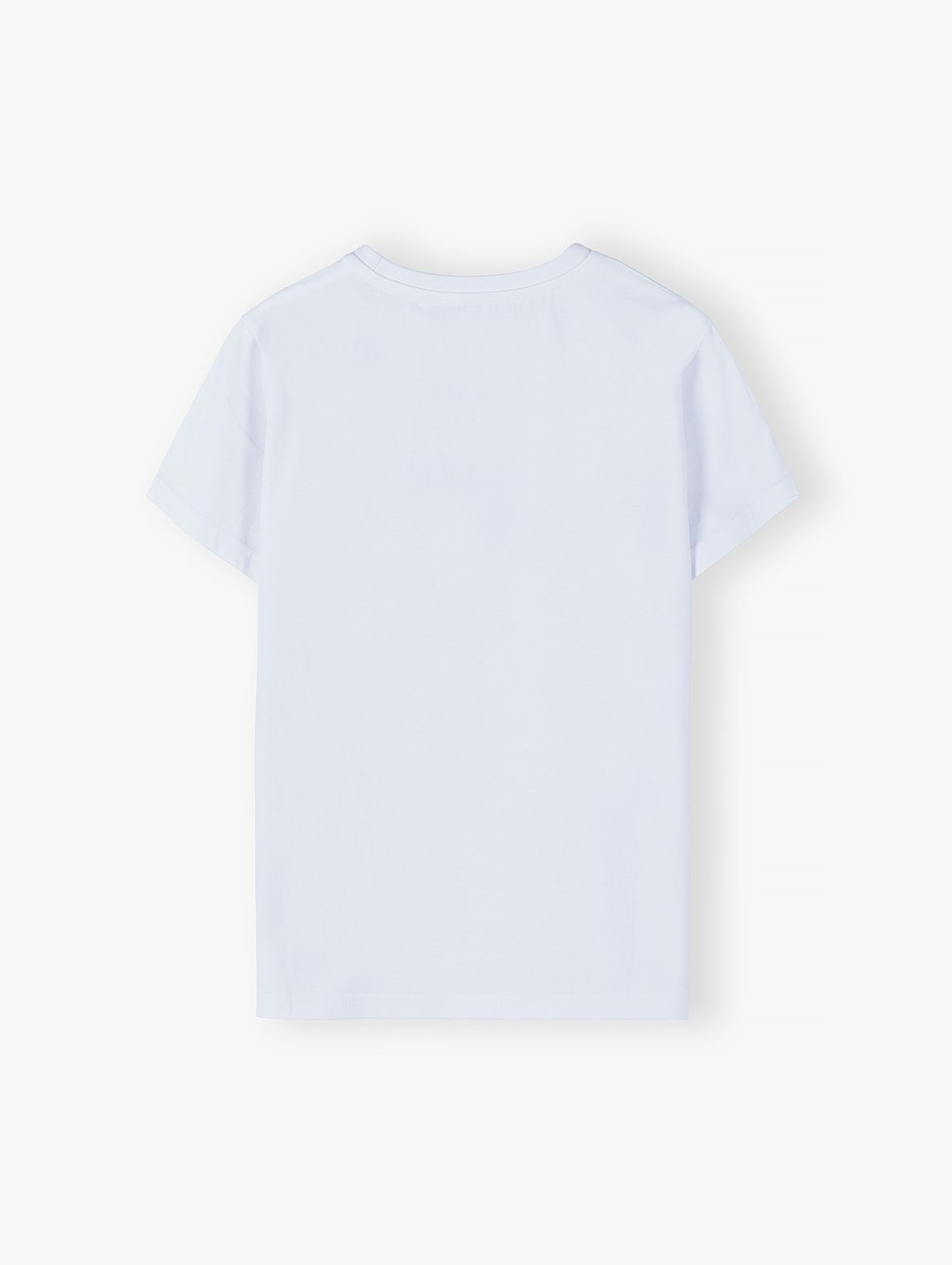 Bawełniany T-shirt dla chłopca - biały z napisem