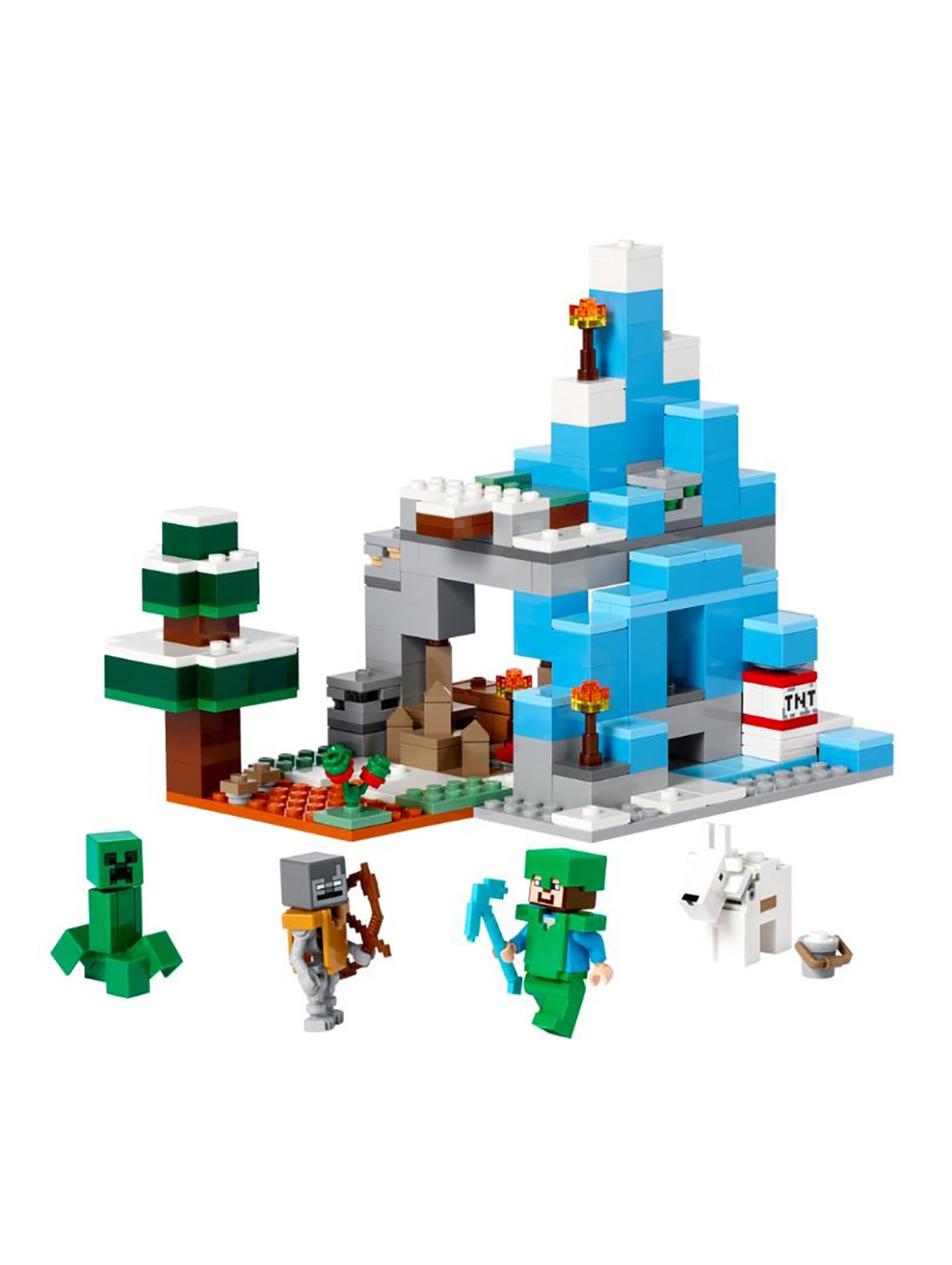 Klocki LEGO Minecraft 21243 Ośnieżone szczyty - 304 elementy,wiek 8 +