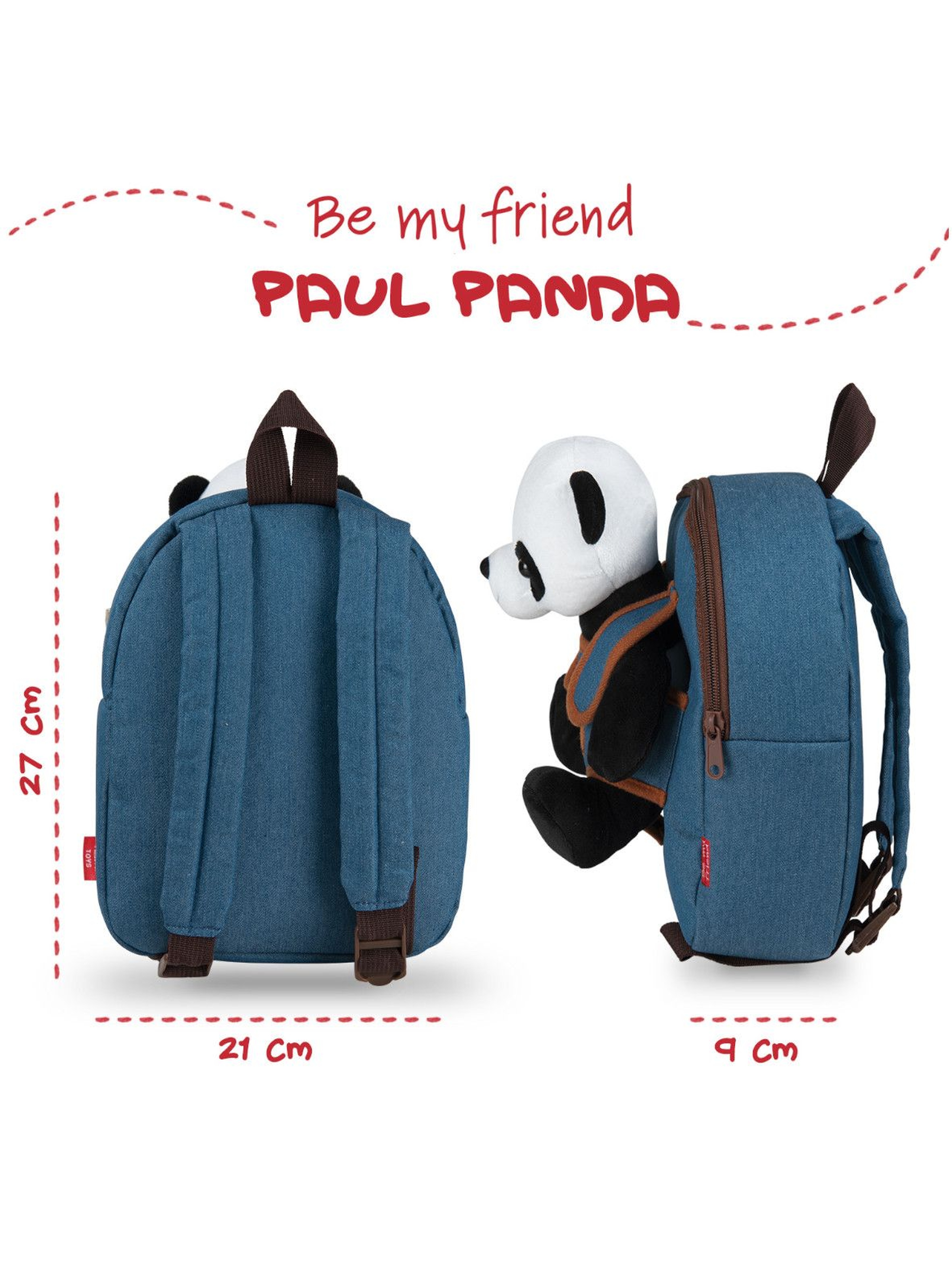 Plecak Denim z przytulanką - Paul Panda wiek 2+