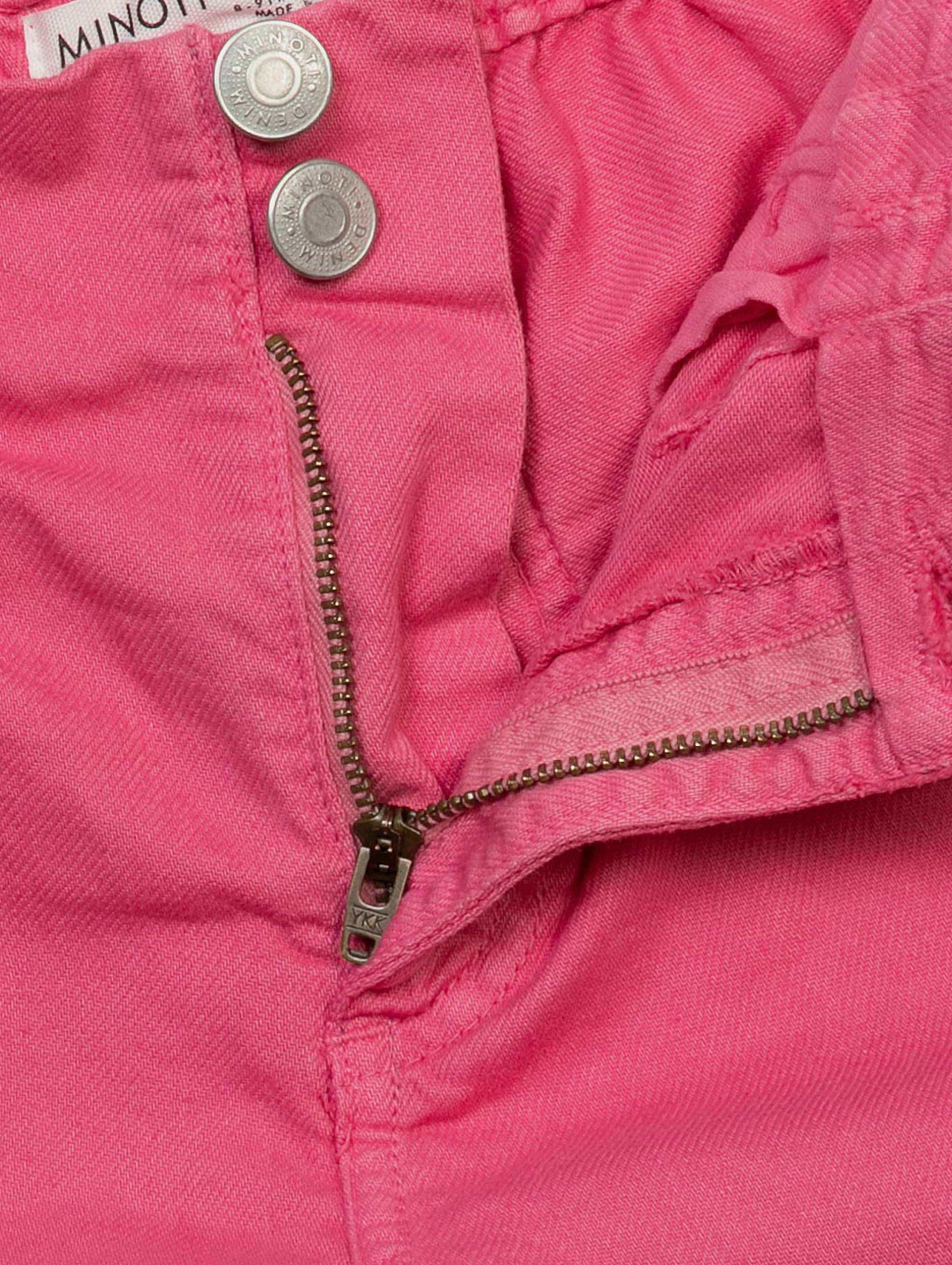 Bawełniane niemowlęce szorty z elastyczną talią dla dziewczynki - różowe