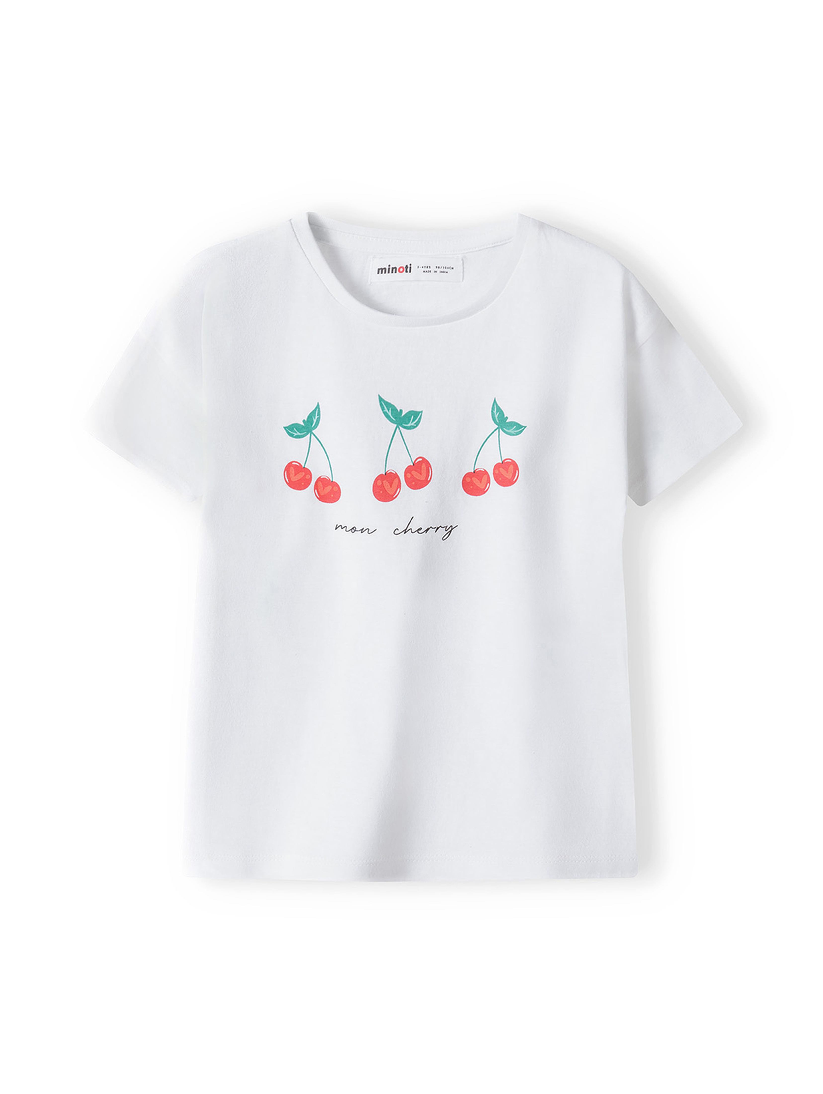 T-shirt bawełniany dla dziewczynki 3-pak wiśnie