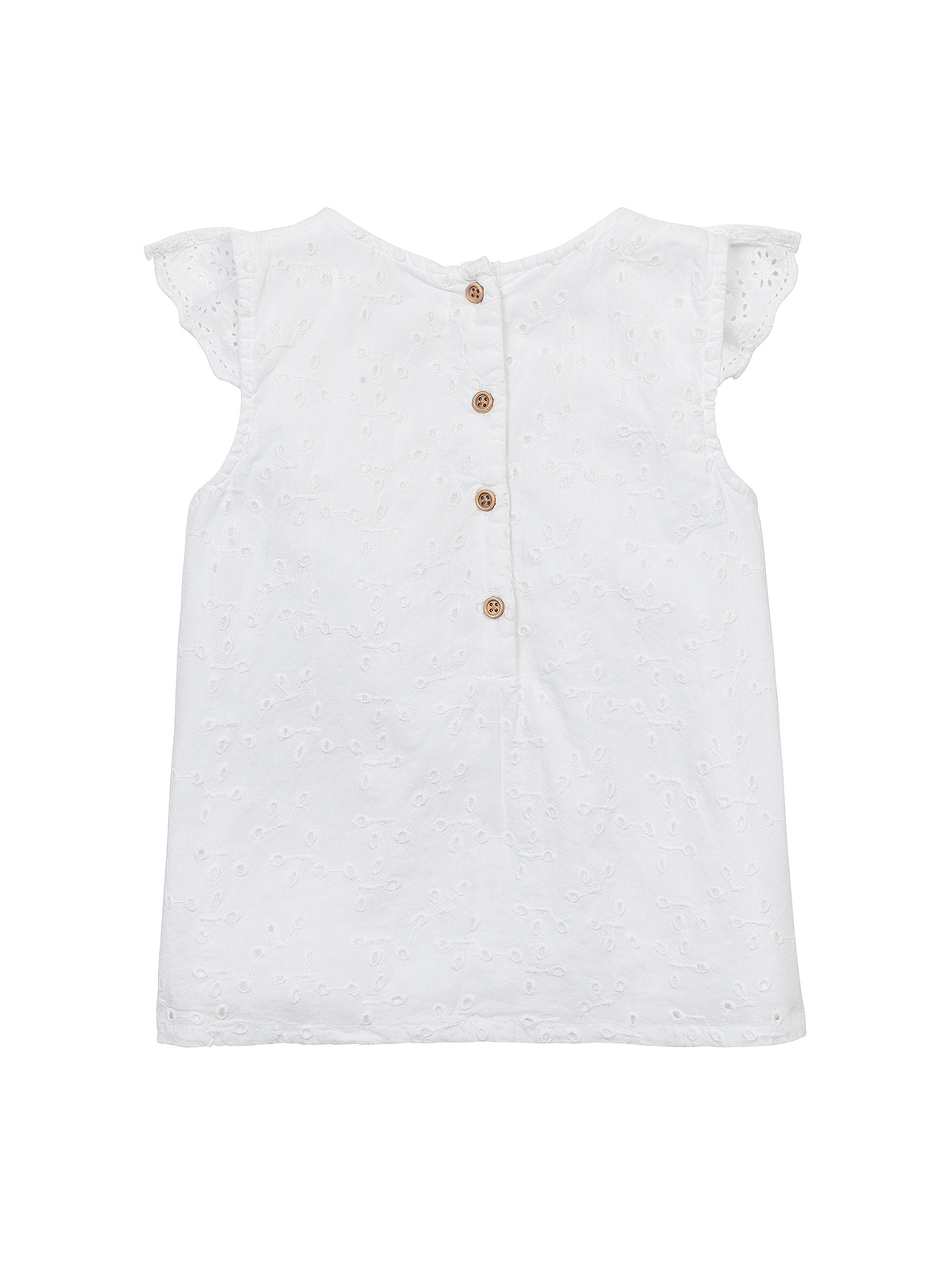 Biała bluzka dziewczęca haftowana z falbanką
