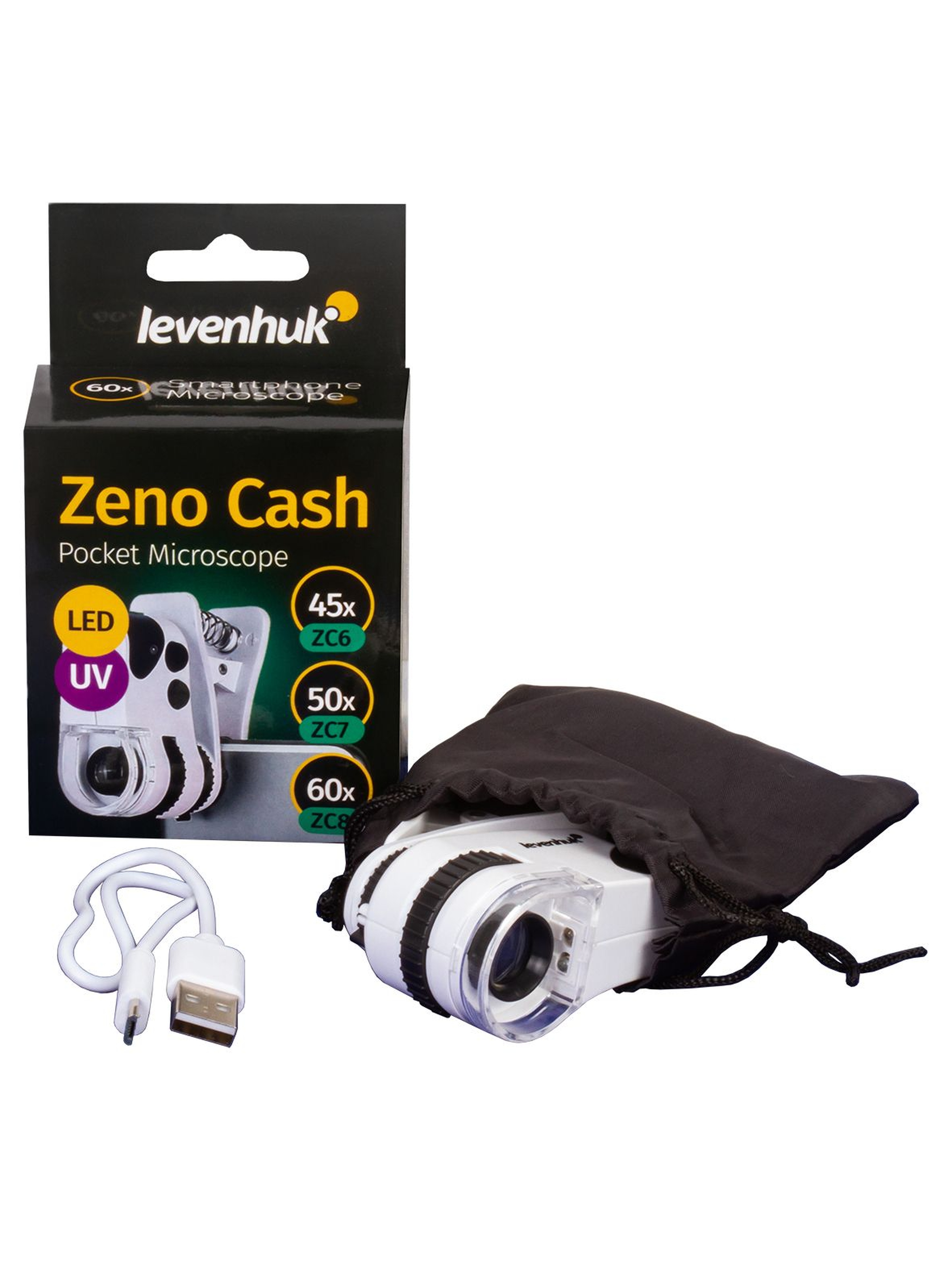 Mikroskop kieszonkowy Levenhuk Zeno Cash ZC8 - biały