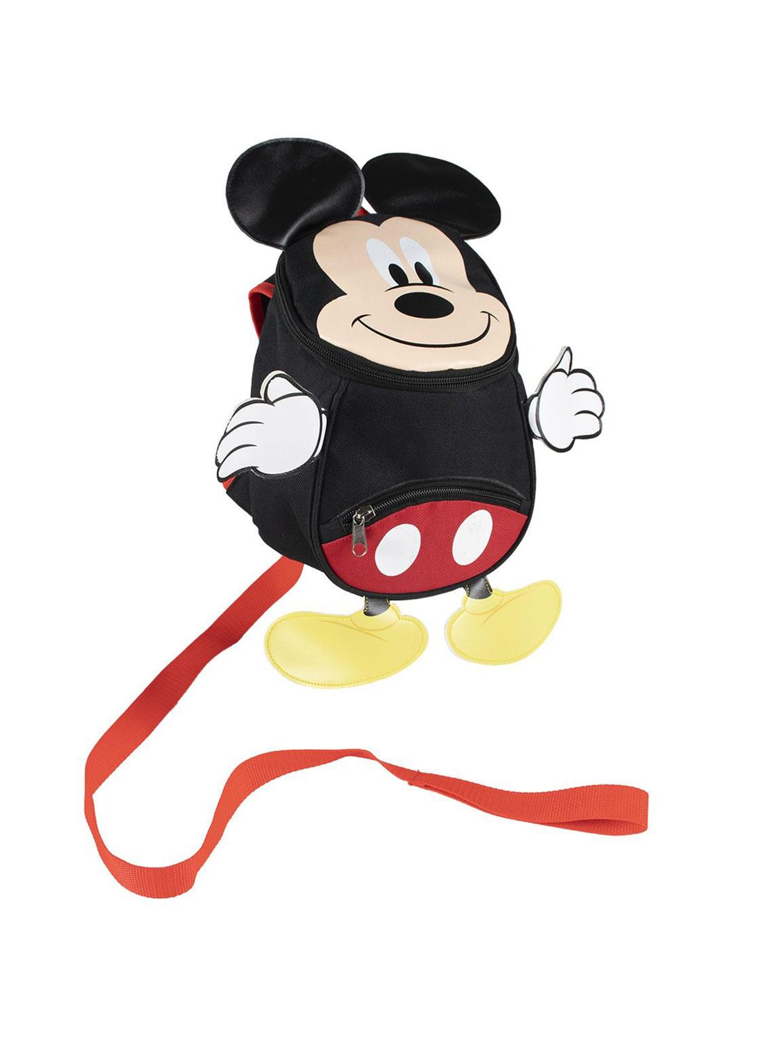 Plecak dziecięcy przedszkolny z paskiem do kontroli rodzicielskiej Myszka Miki - czarny