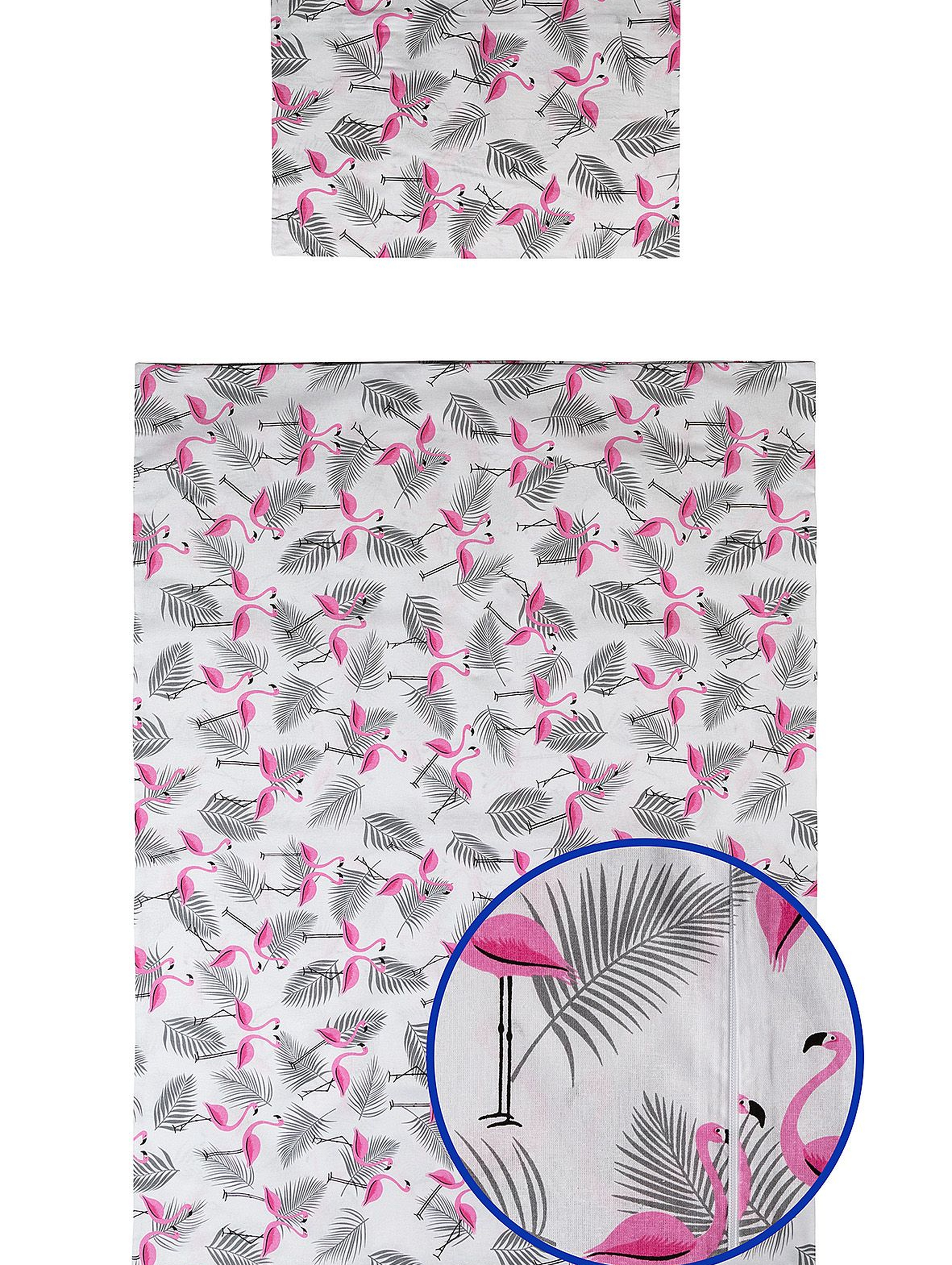 Pościel z bawełny 135x100cm Flamingi