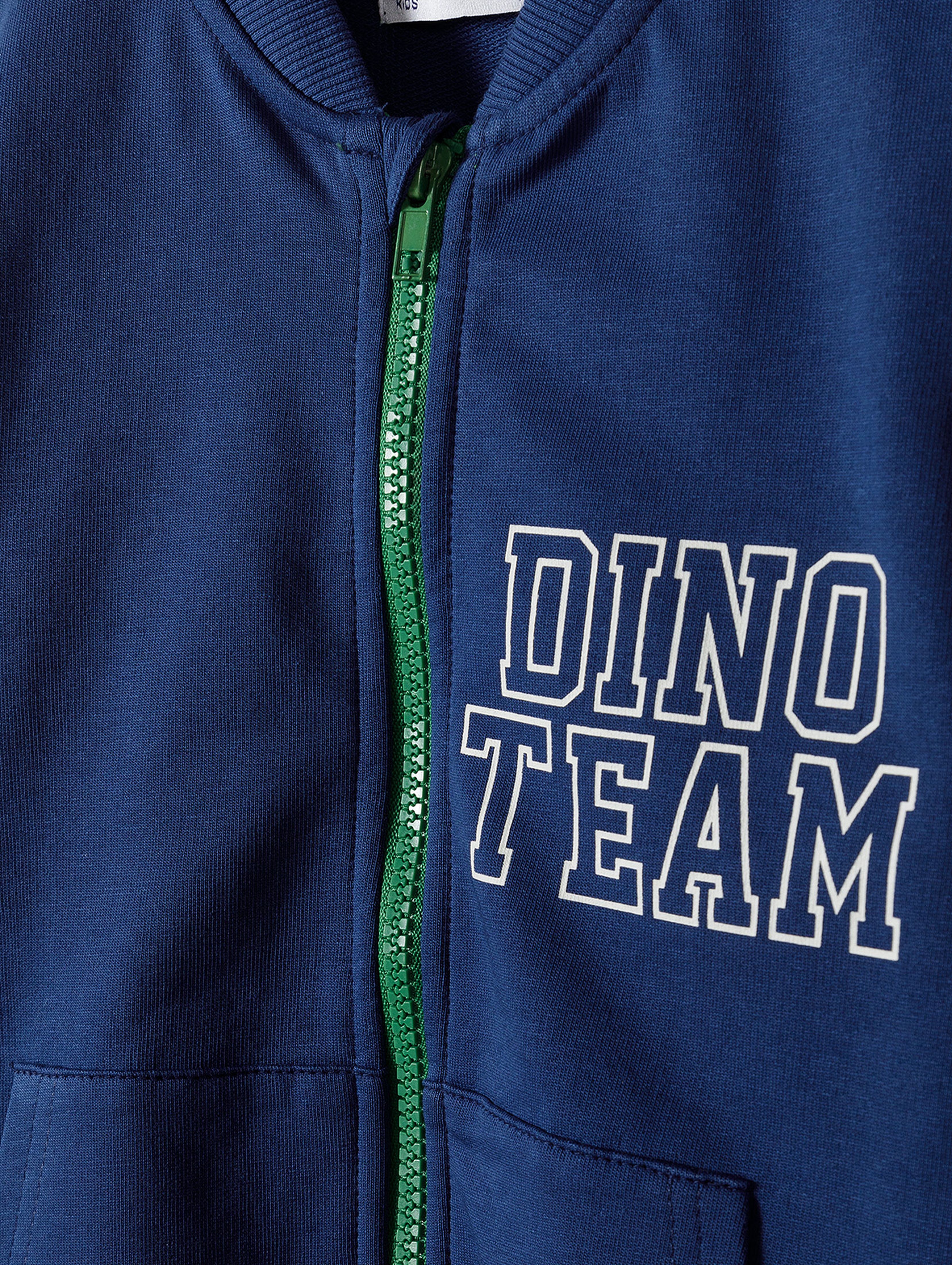 Bluza dresowa granatowa dla chłopca typu bomber - Dino Team