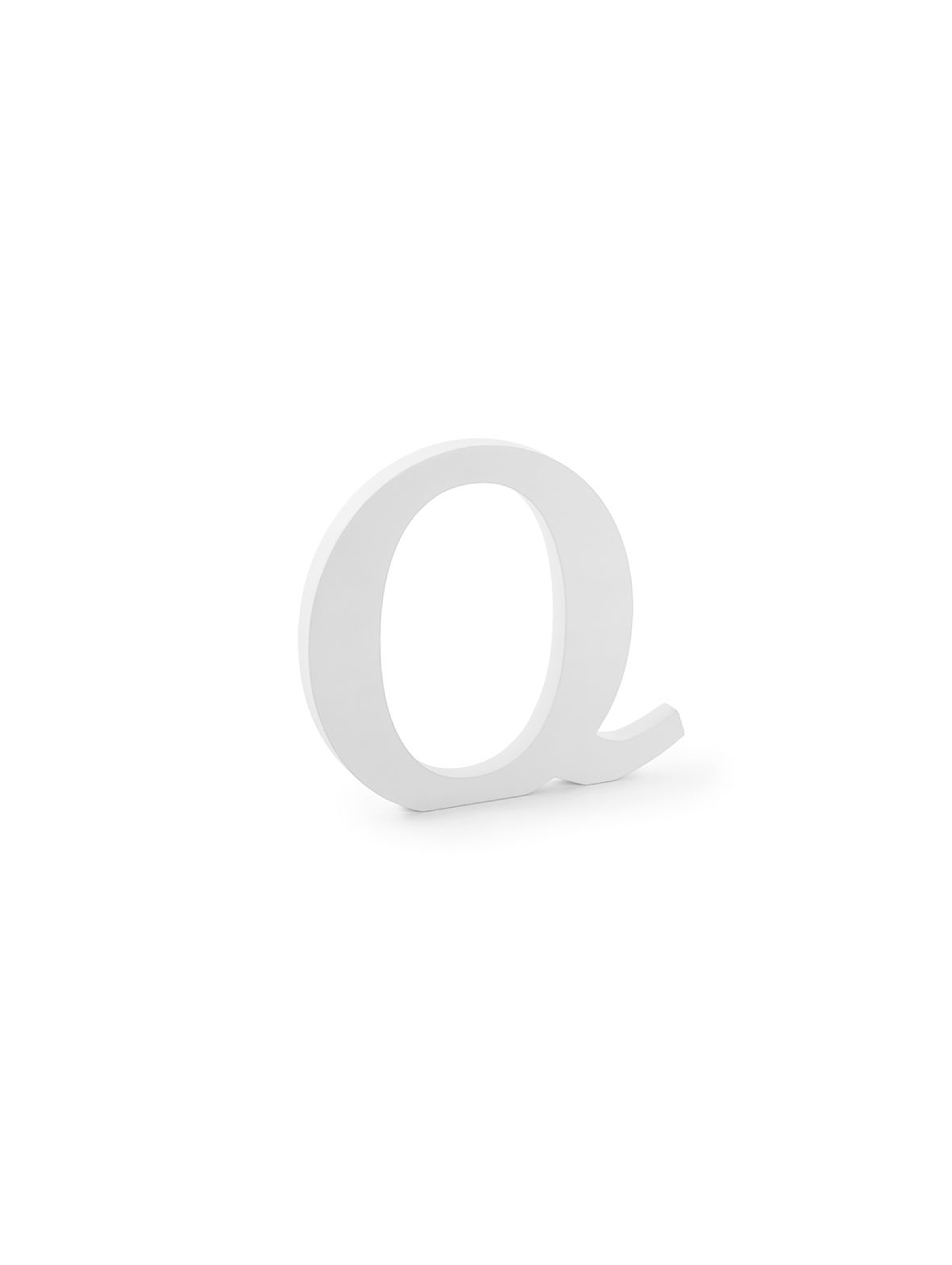 Drewniana litera Q biała 22.5x20.5cm - 1 szt.