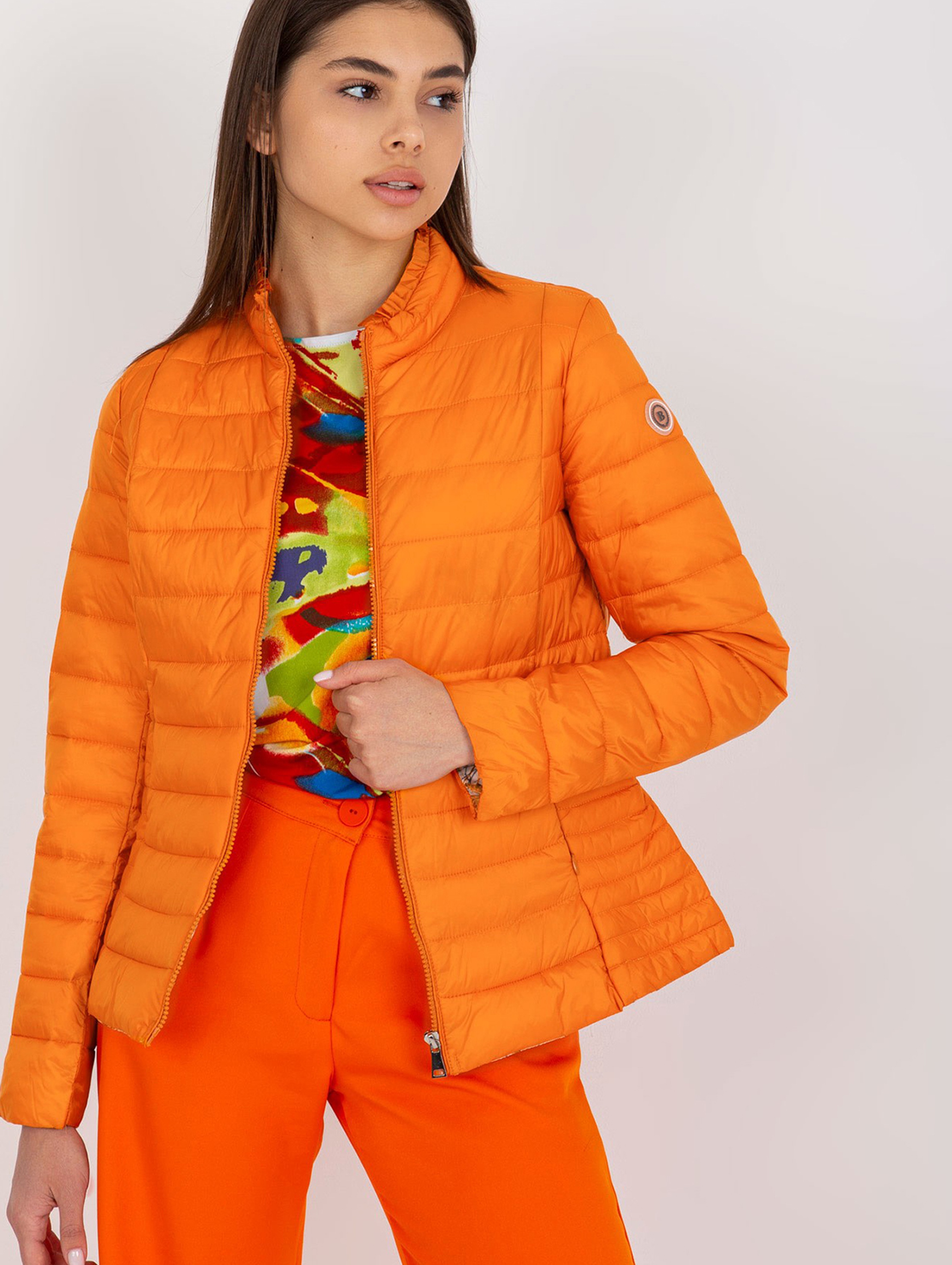 Pomarańczowa kurtka pikowana bez kaptura Daphne