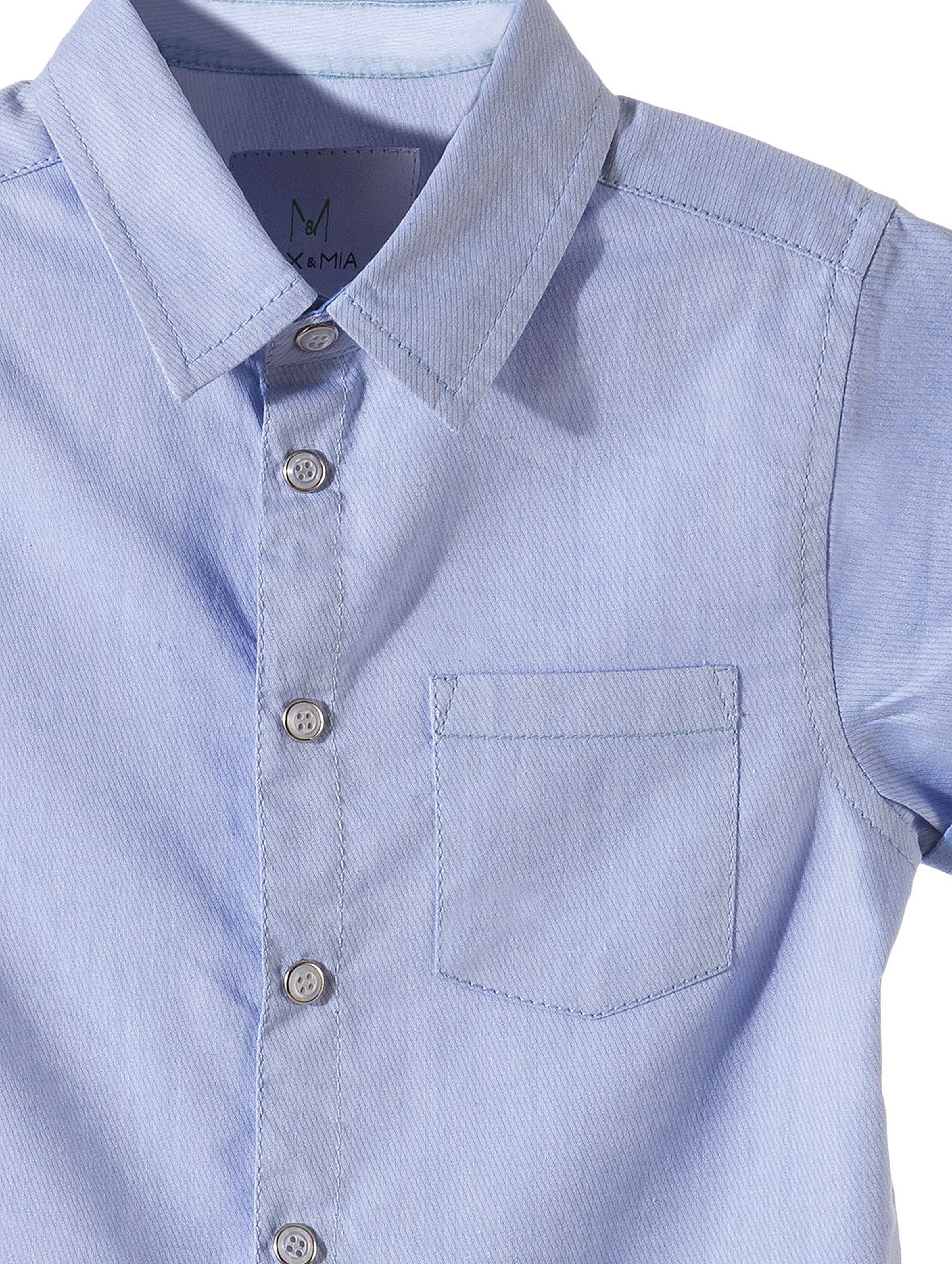 Koszula z krótkim rękawem dla chłopca-niebieska