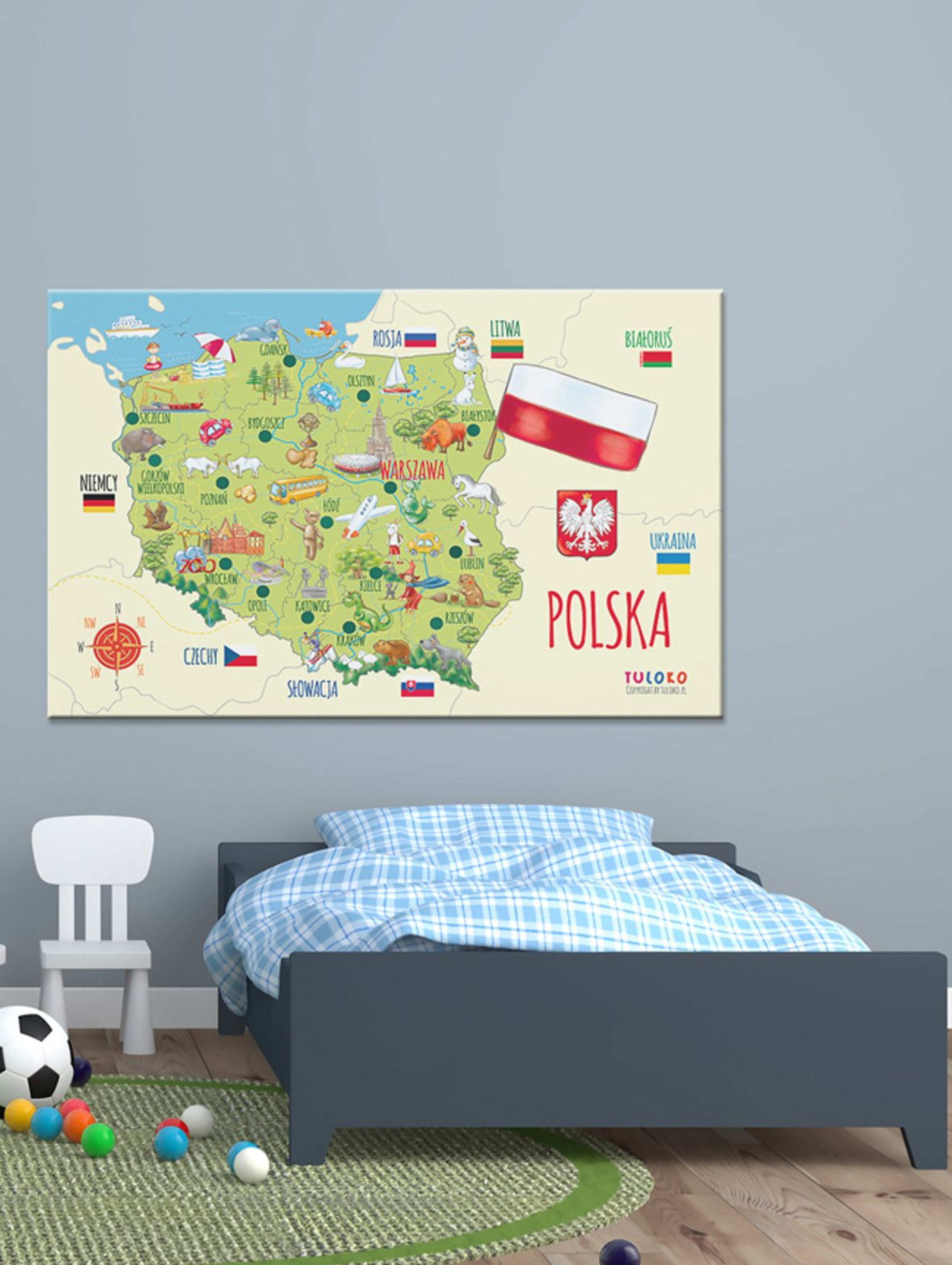 Naklejka ścienna mapa Polski