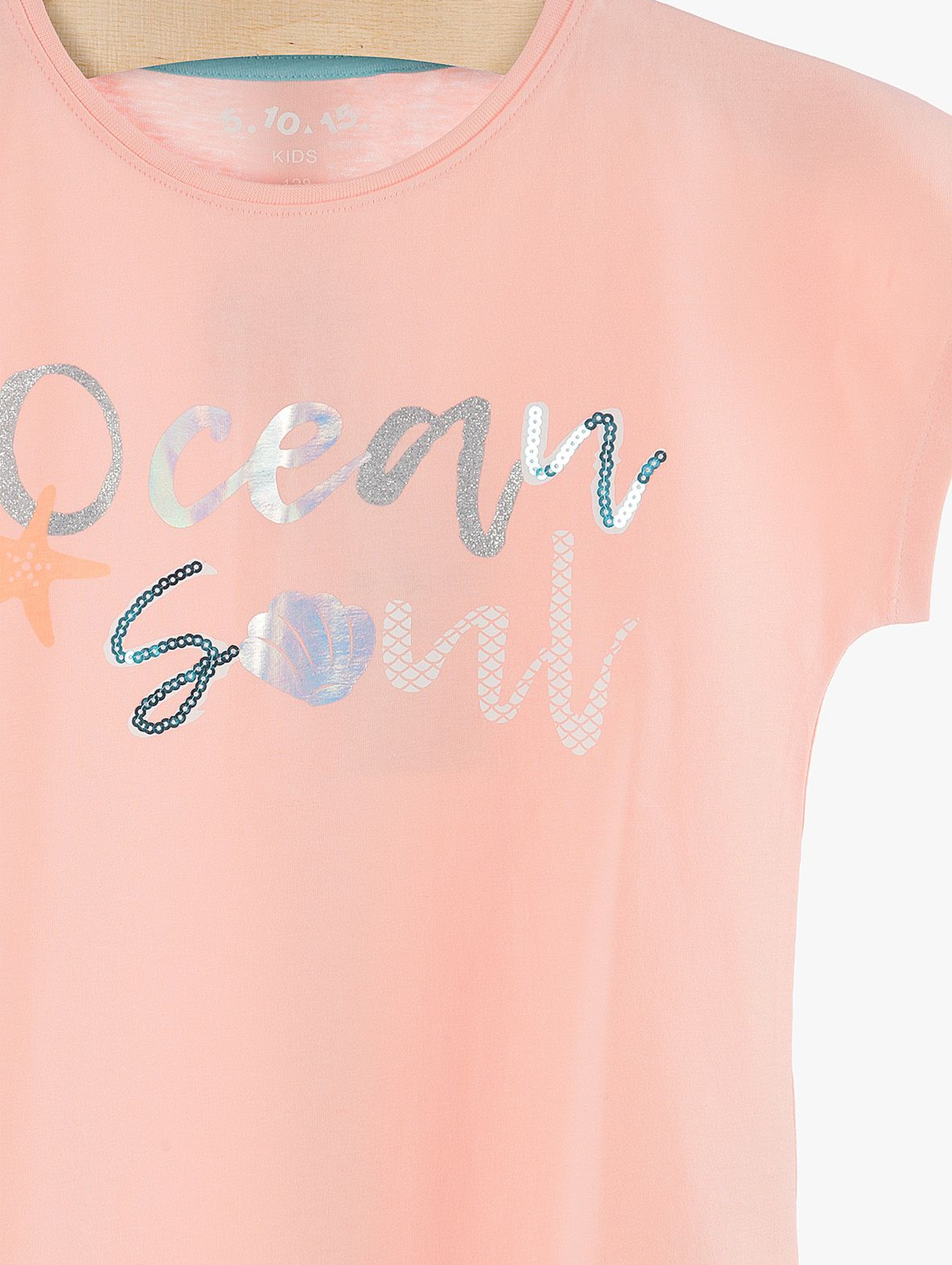 T-shirt dziewczęcy różowy Ocean Soul