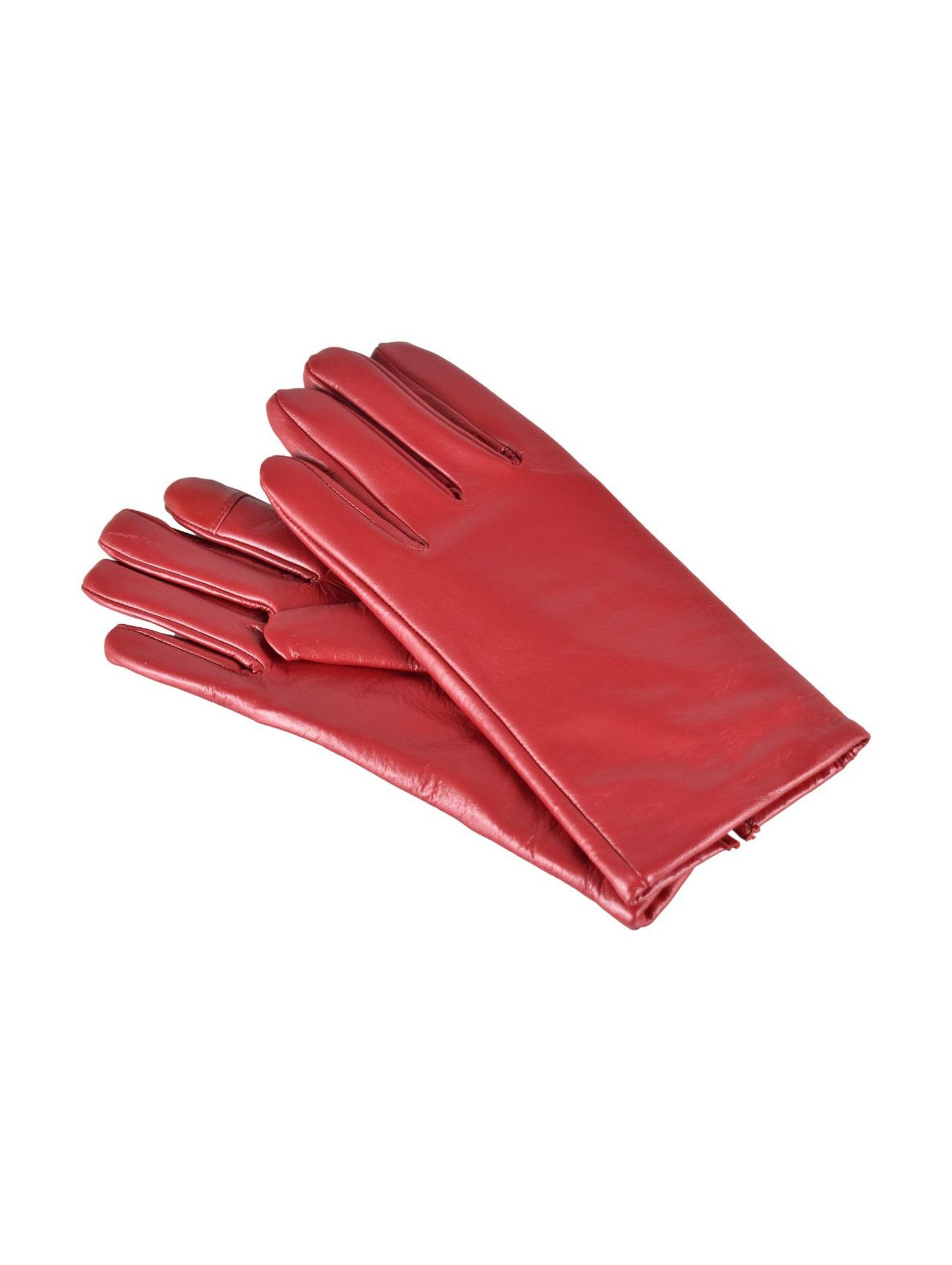 Rękawiczki damskie skórzane antybakteryjne - czerwone