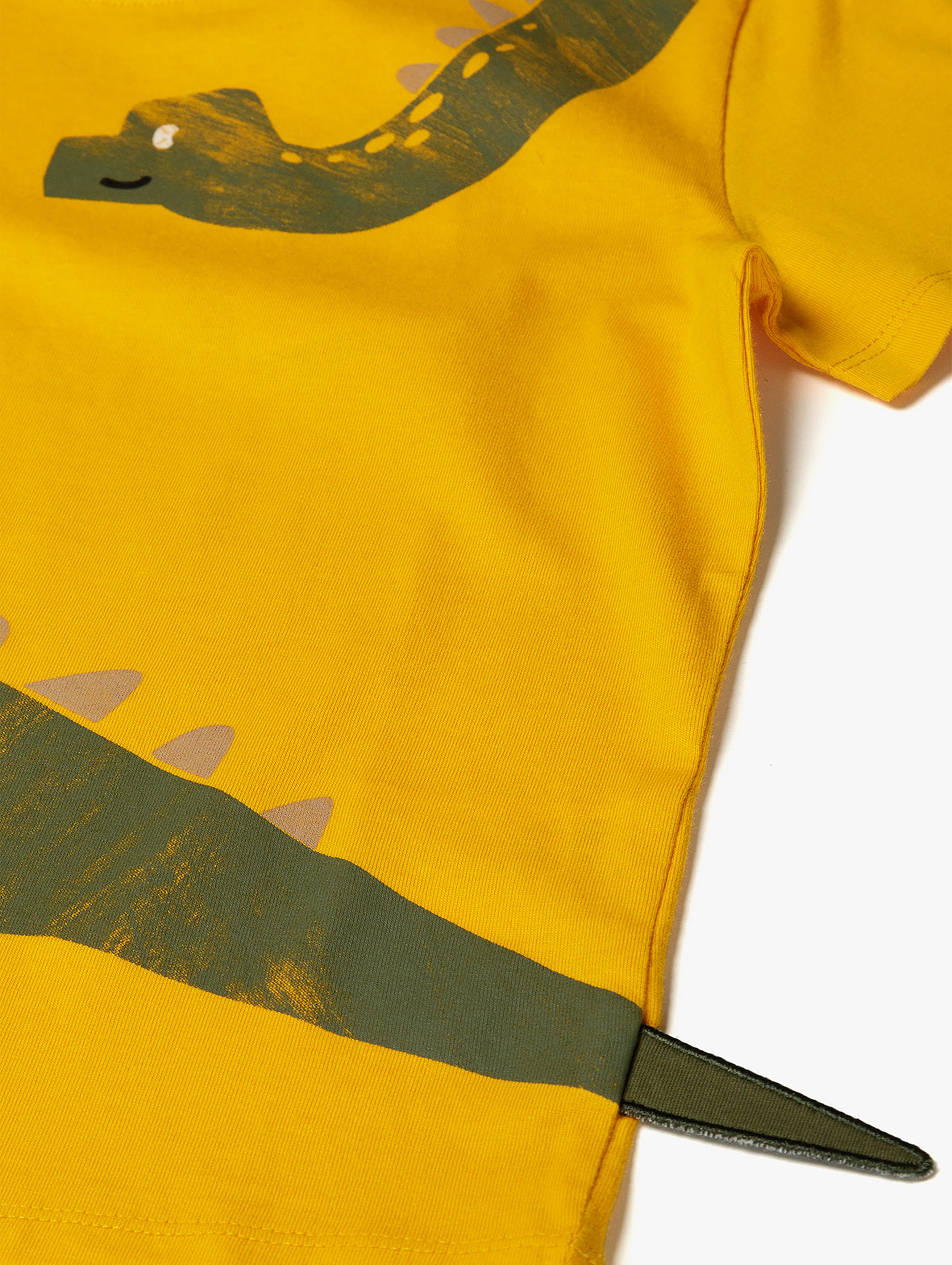 Pomarańczowy t-shirt chłopięcy bawełniany z detalem 3D