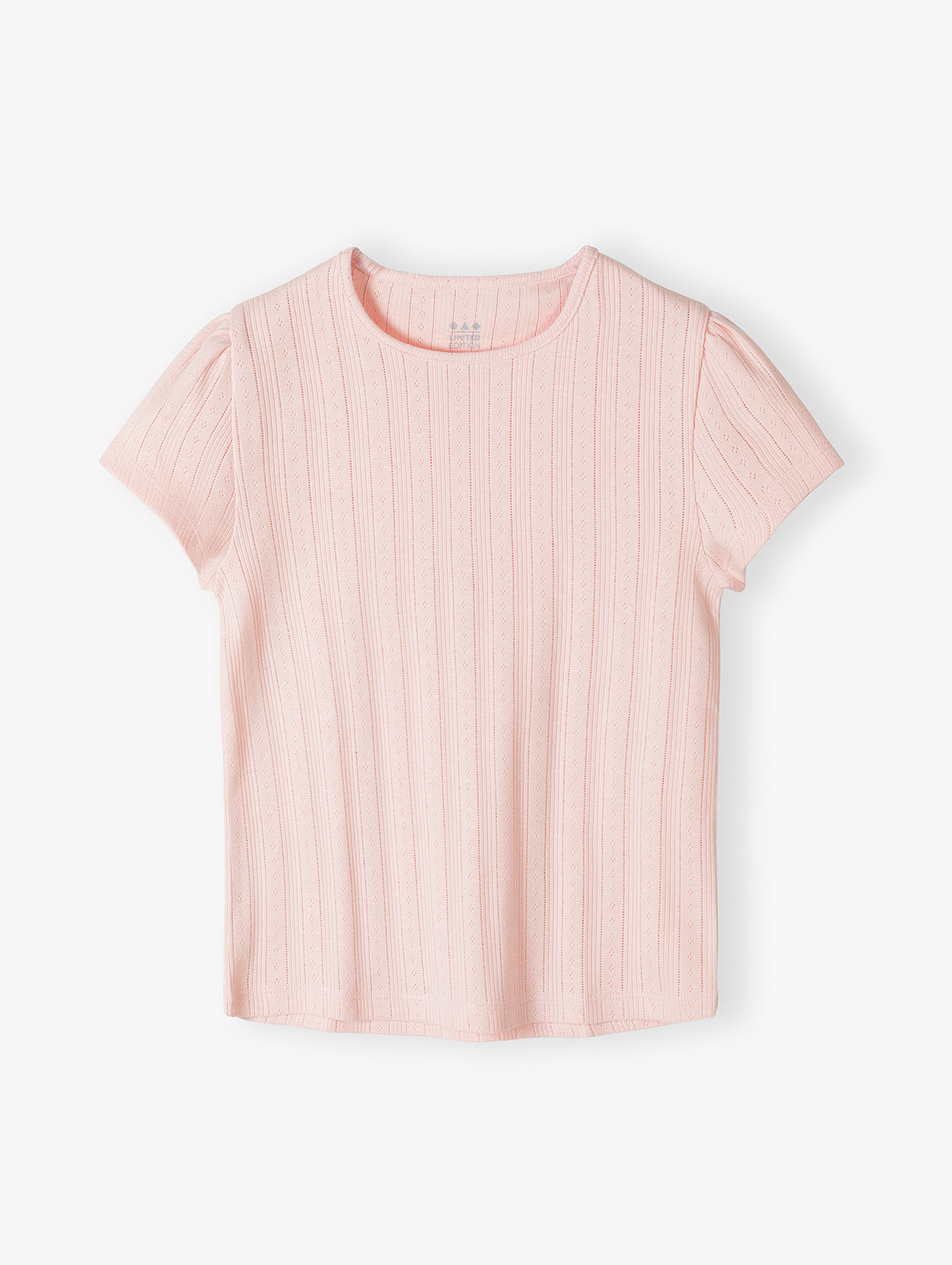 Różowy ażurowy t-shirt dla dziewczynki - Limited Edition