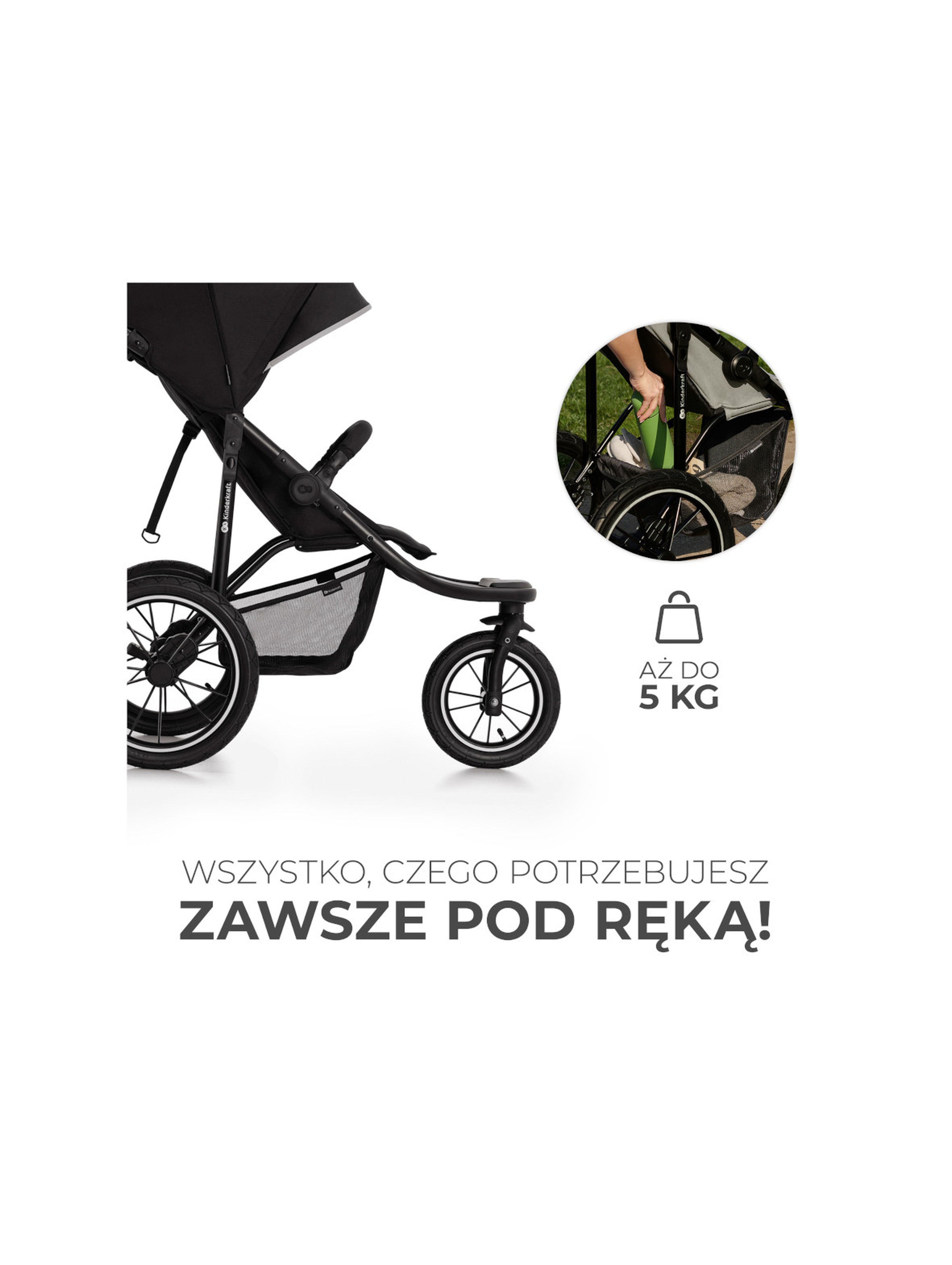 Kinderkraft wózek spacerowy - Helsi deep black
