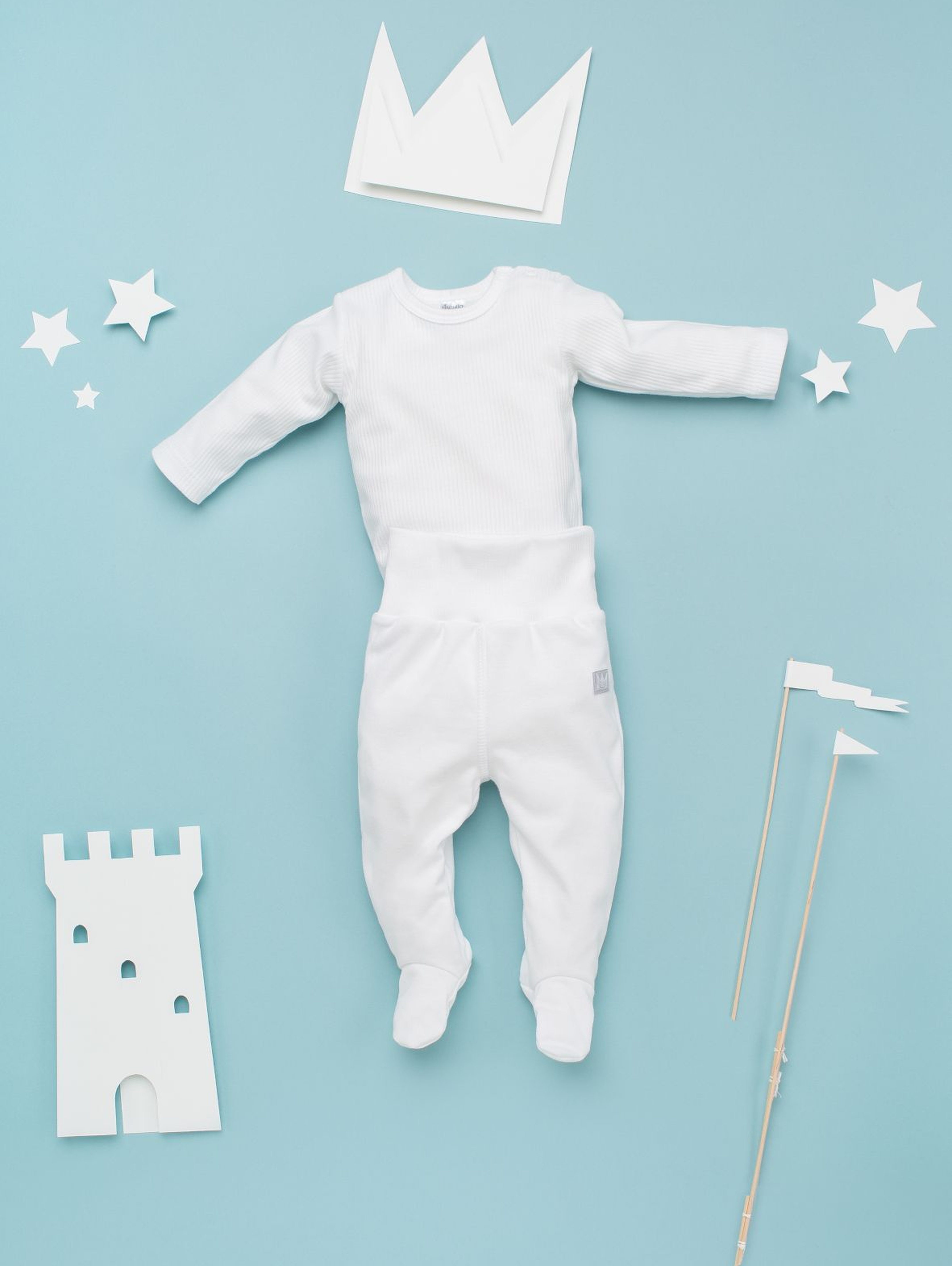 Body niemowlęce z długim rękawem białe