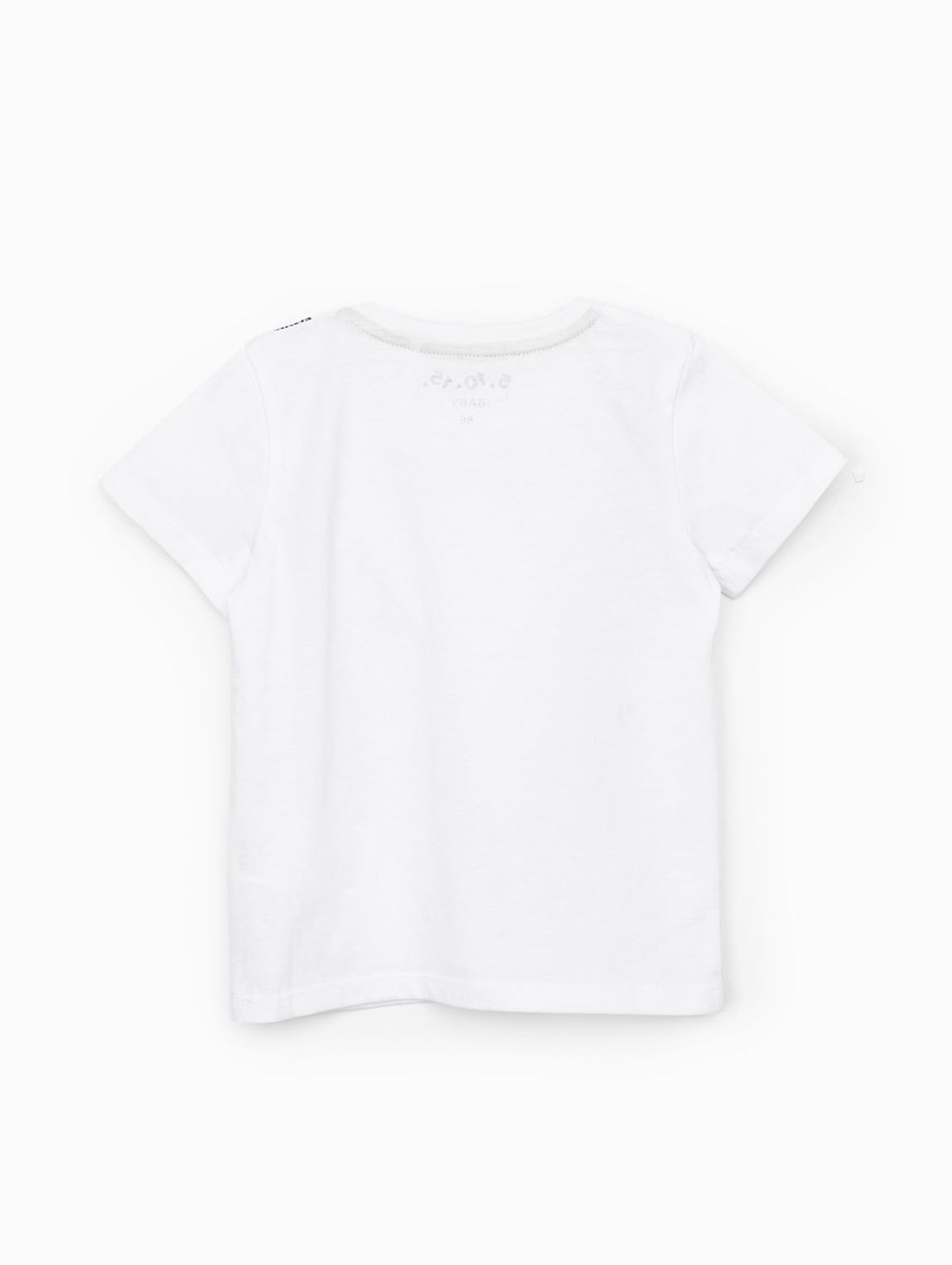 Biały t-shirt niemowlęcy z imitacją szelek