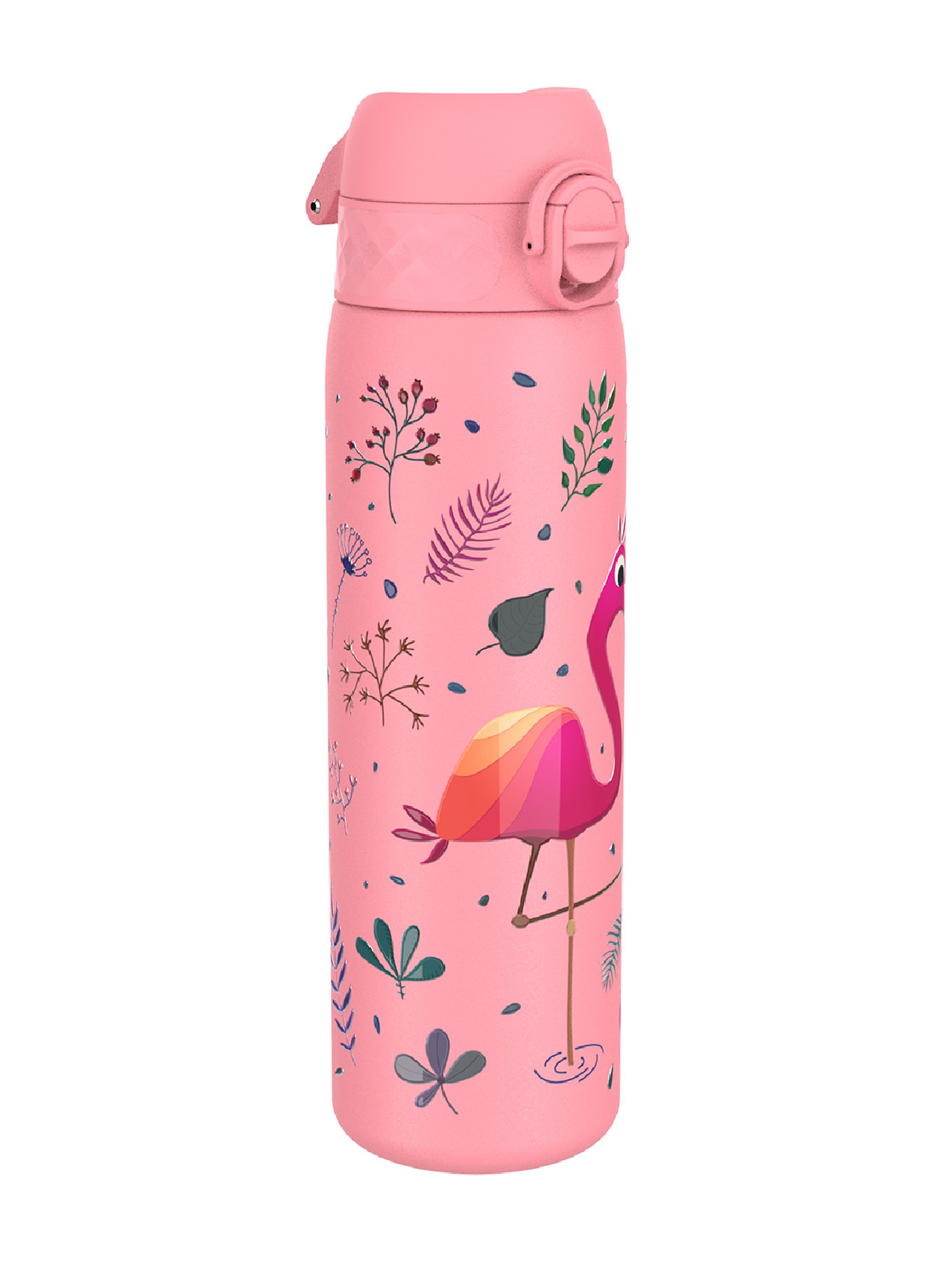 Bidon, butelka stalowa na wodę ION8 Single Wall Flamingo 600ml z nadrukiem